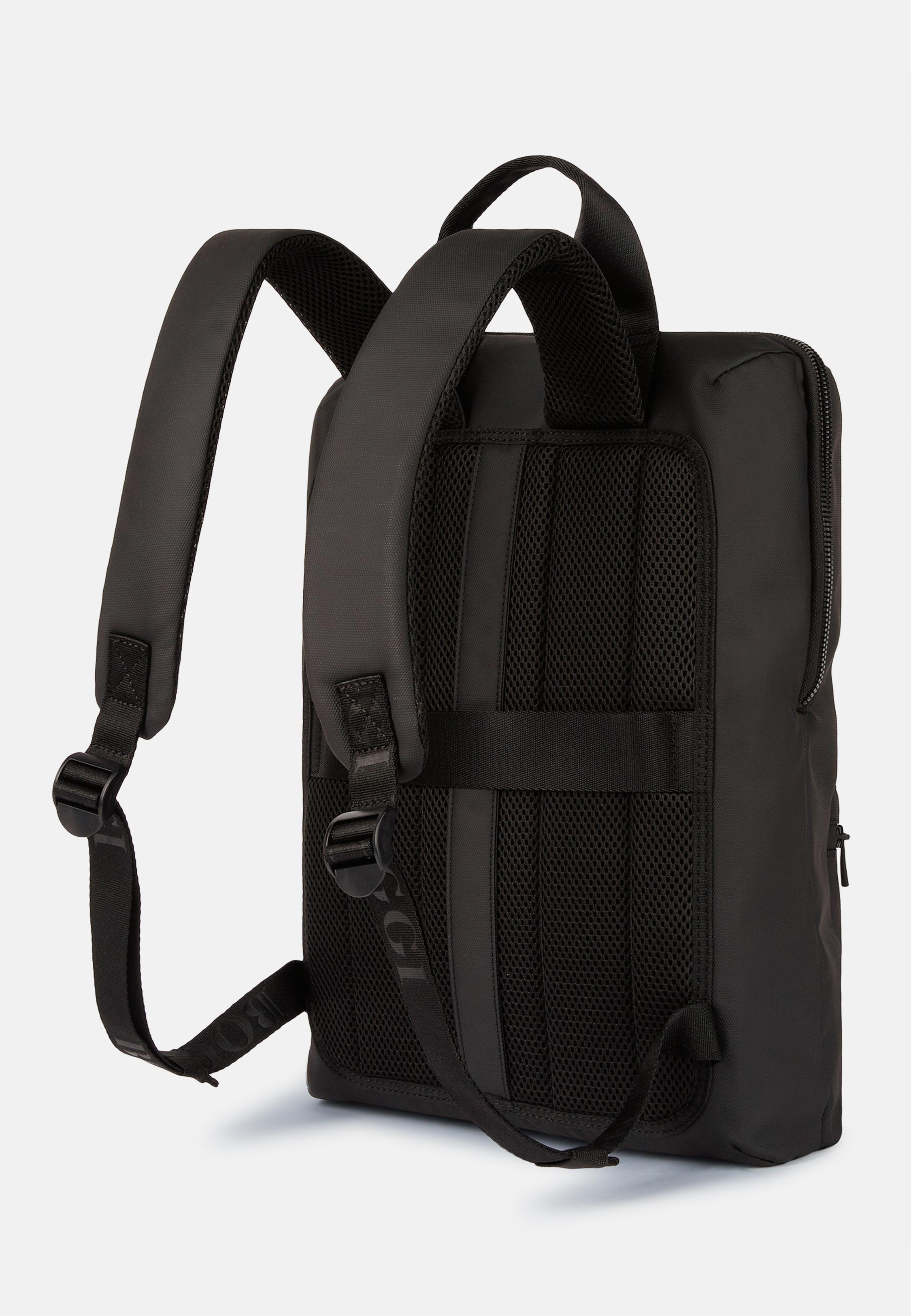 Black Technical Fabric Backpack, Black, large image number 2