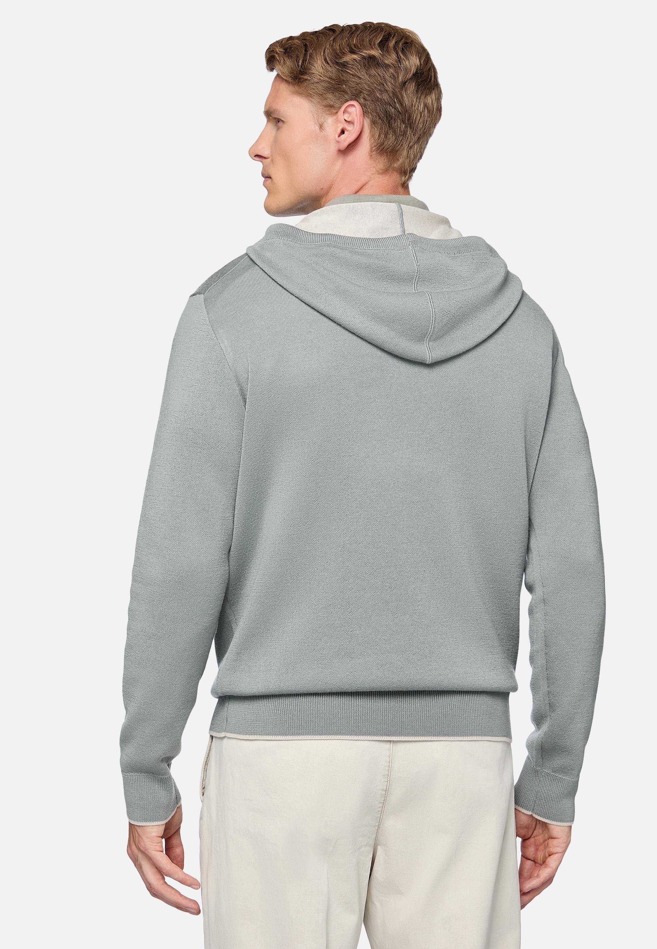 Green Casual Cotton Hoodie, , large image number 2