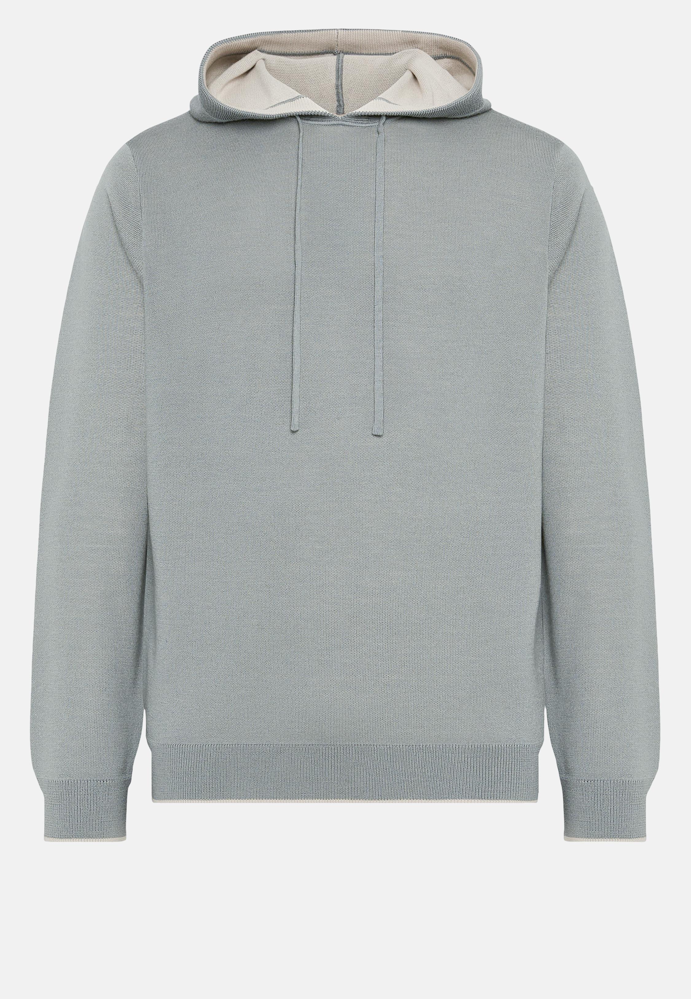 Green Casual Cotton Hoodie, , large image number 4