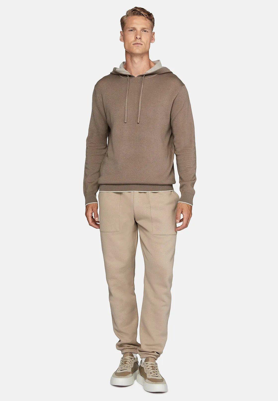 Brown Solid Casual Hoodie, , medium