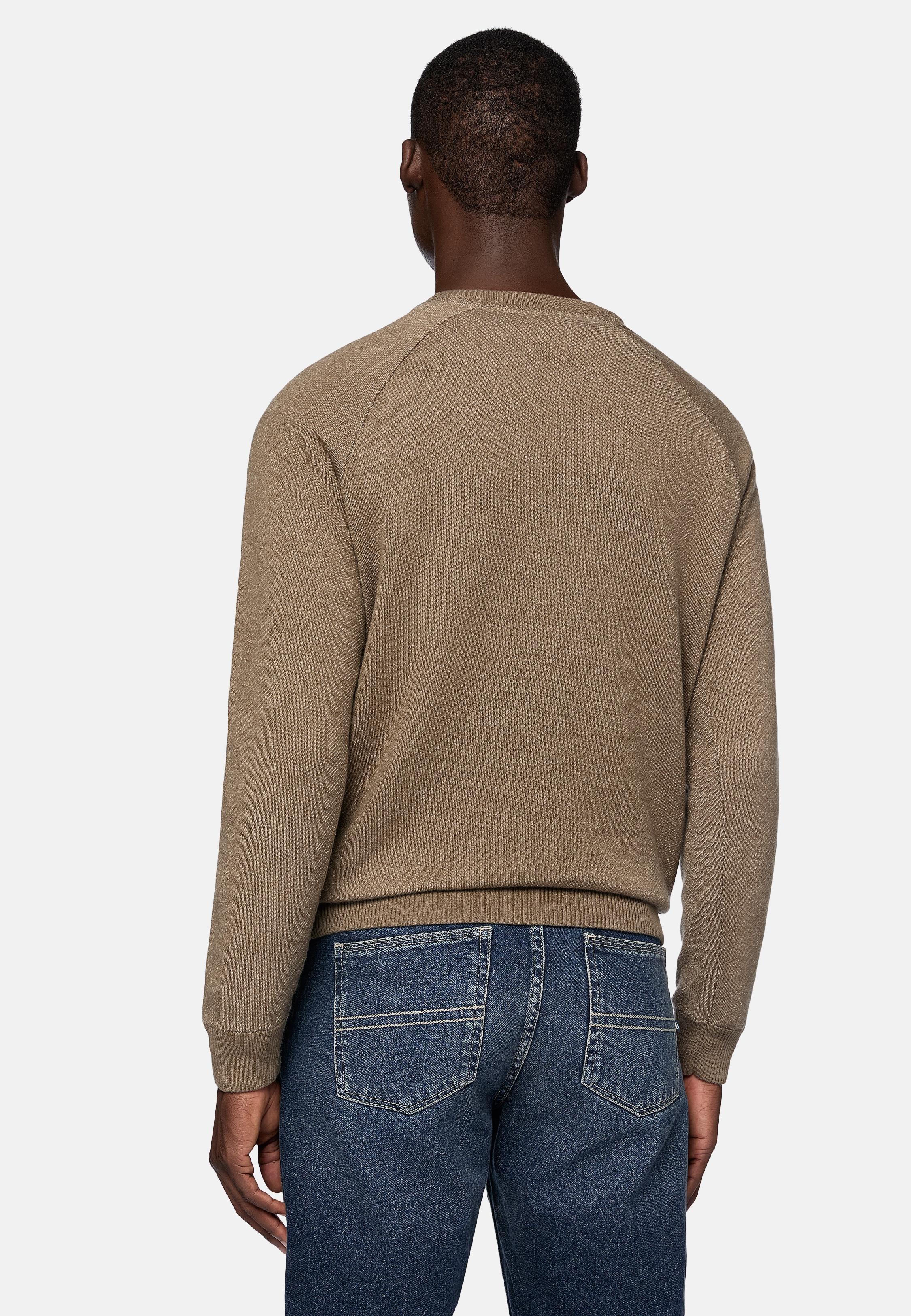 Brown Crew Neck Cotton Jumper, , large image number 2
