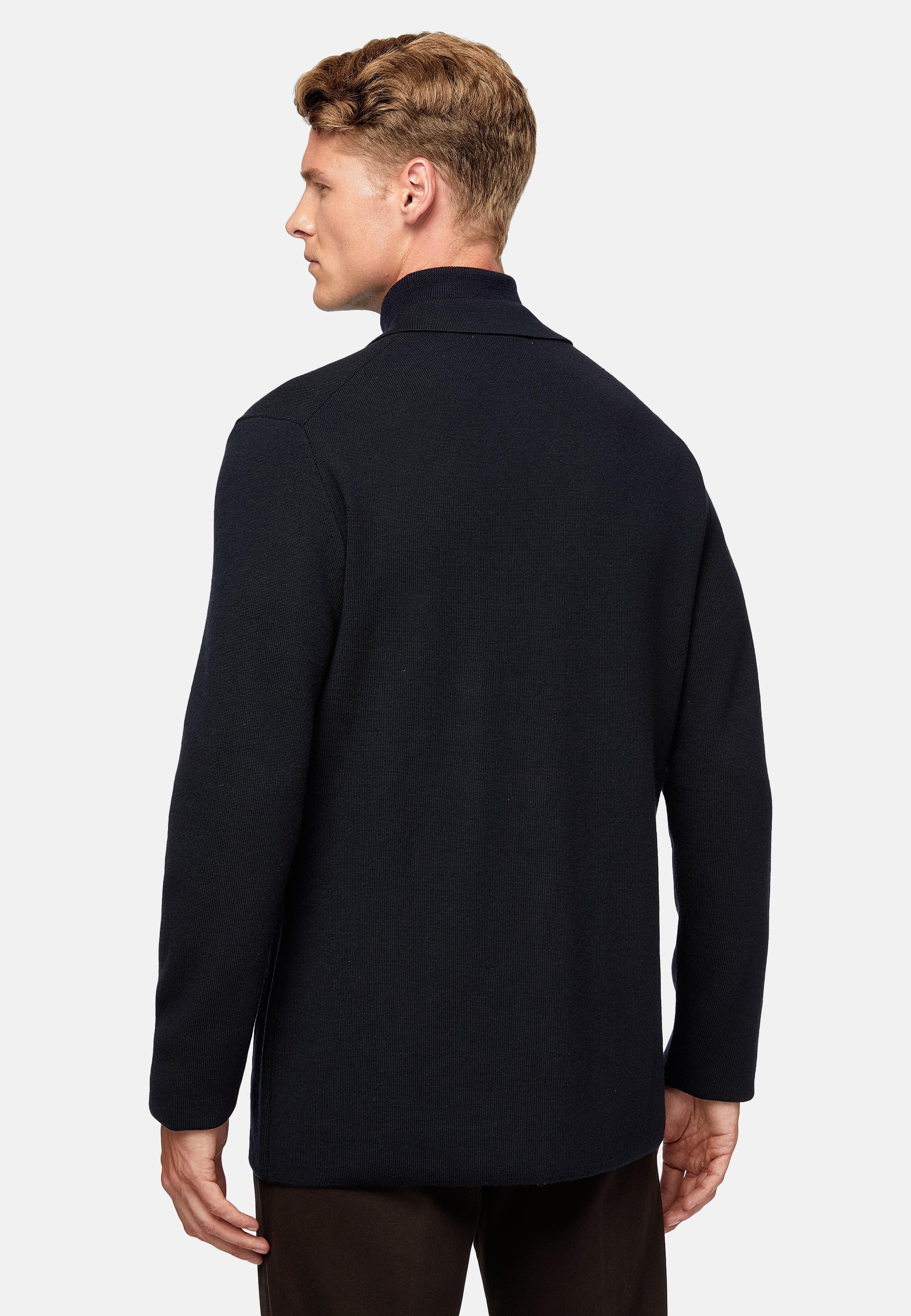 Blue Solid Long Shirt, Navy blue, large image number 3