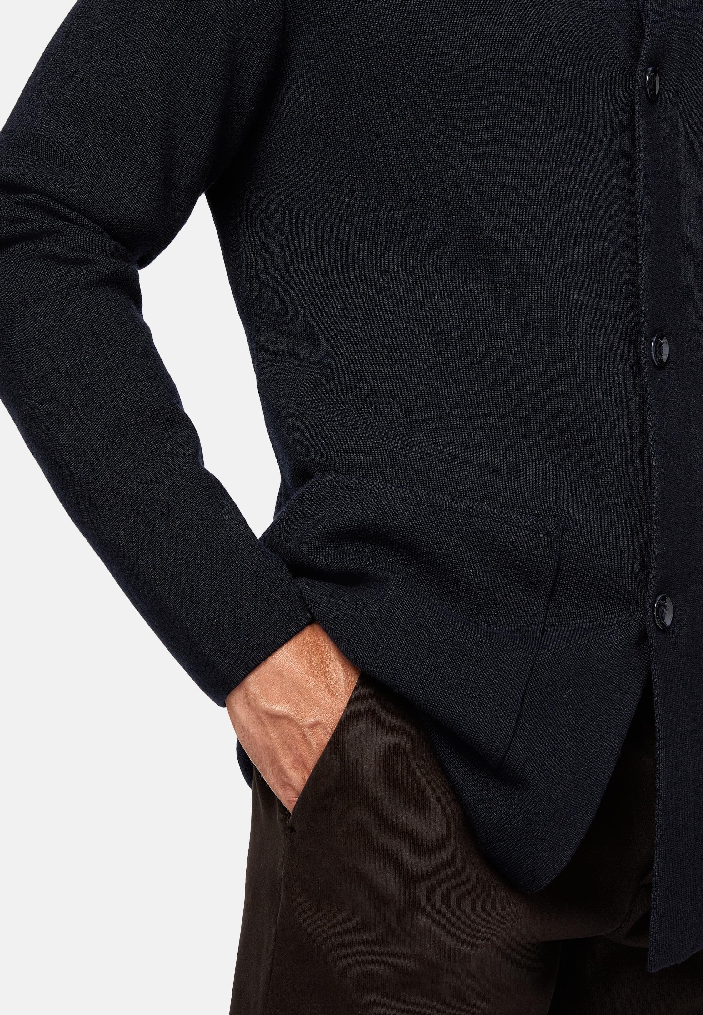 Blue Solid Long Shirt, Navy blue, large image number 5