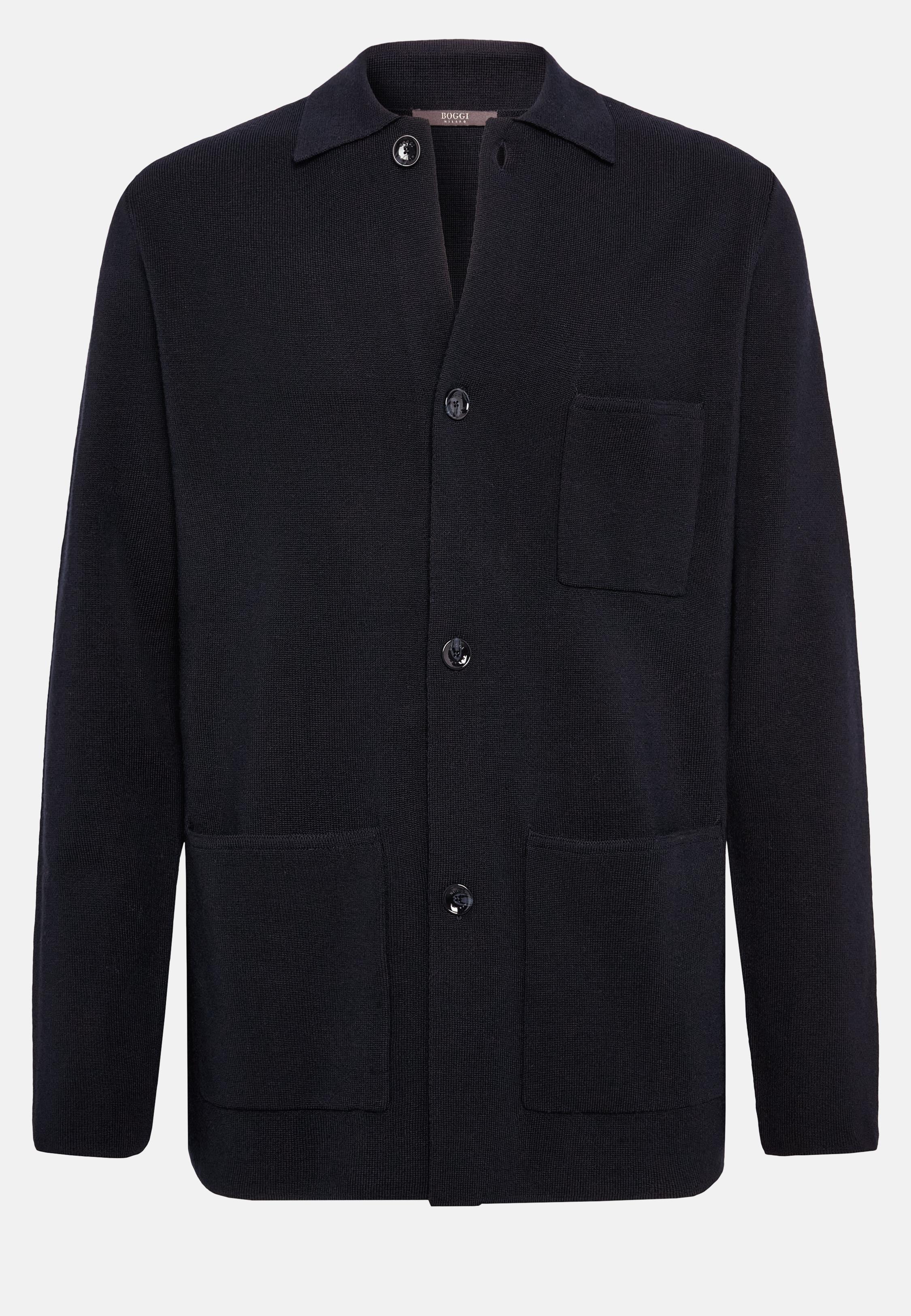 Blue Solid Long Shirt, Navy blue, large image number 6