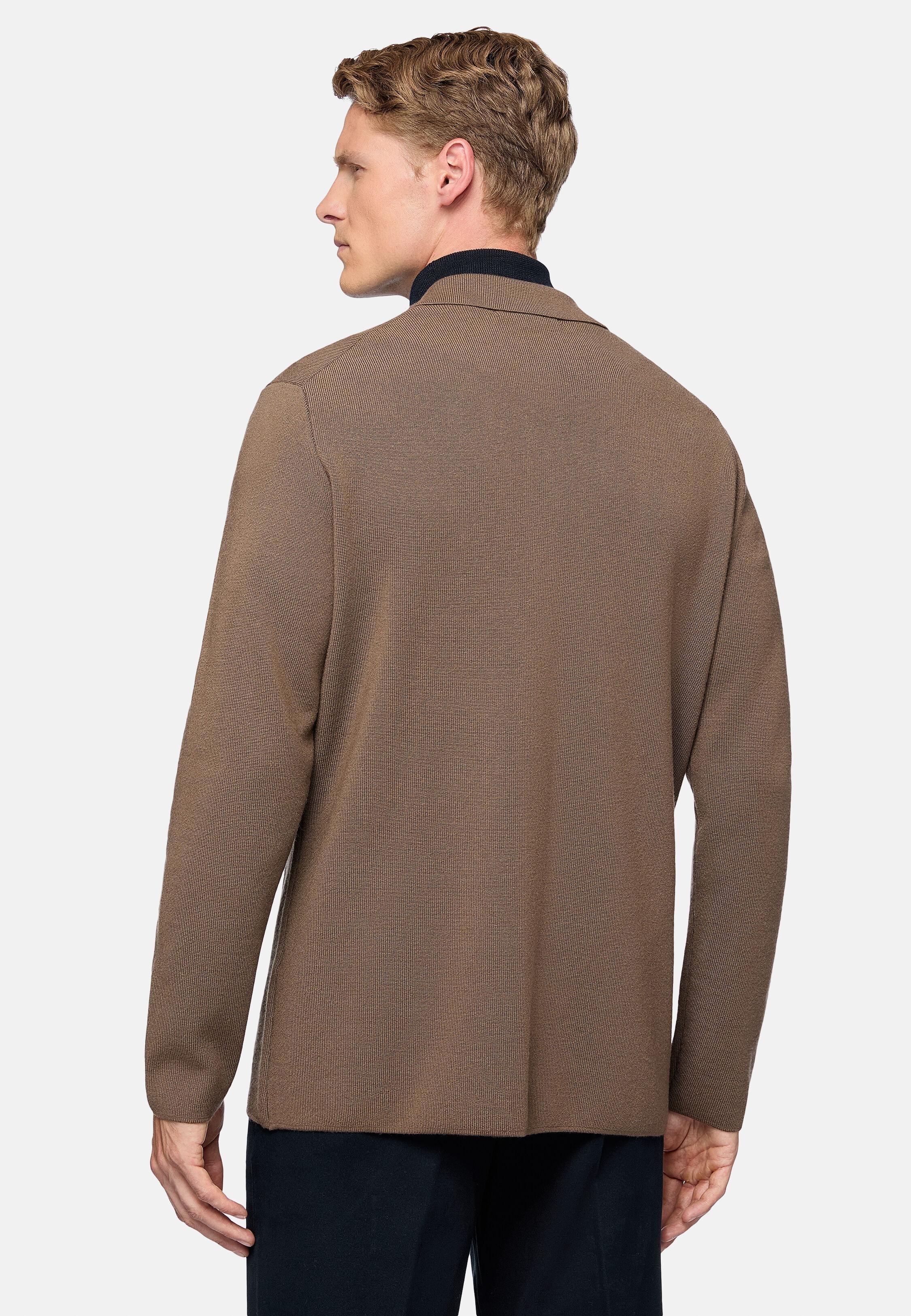 Oversize Knitted Shirt, Brown, Brown, large image number 1