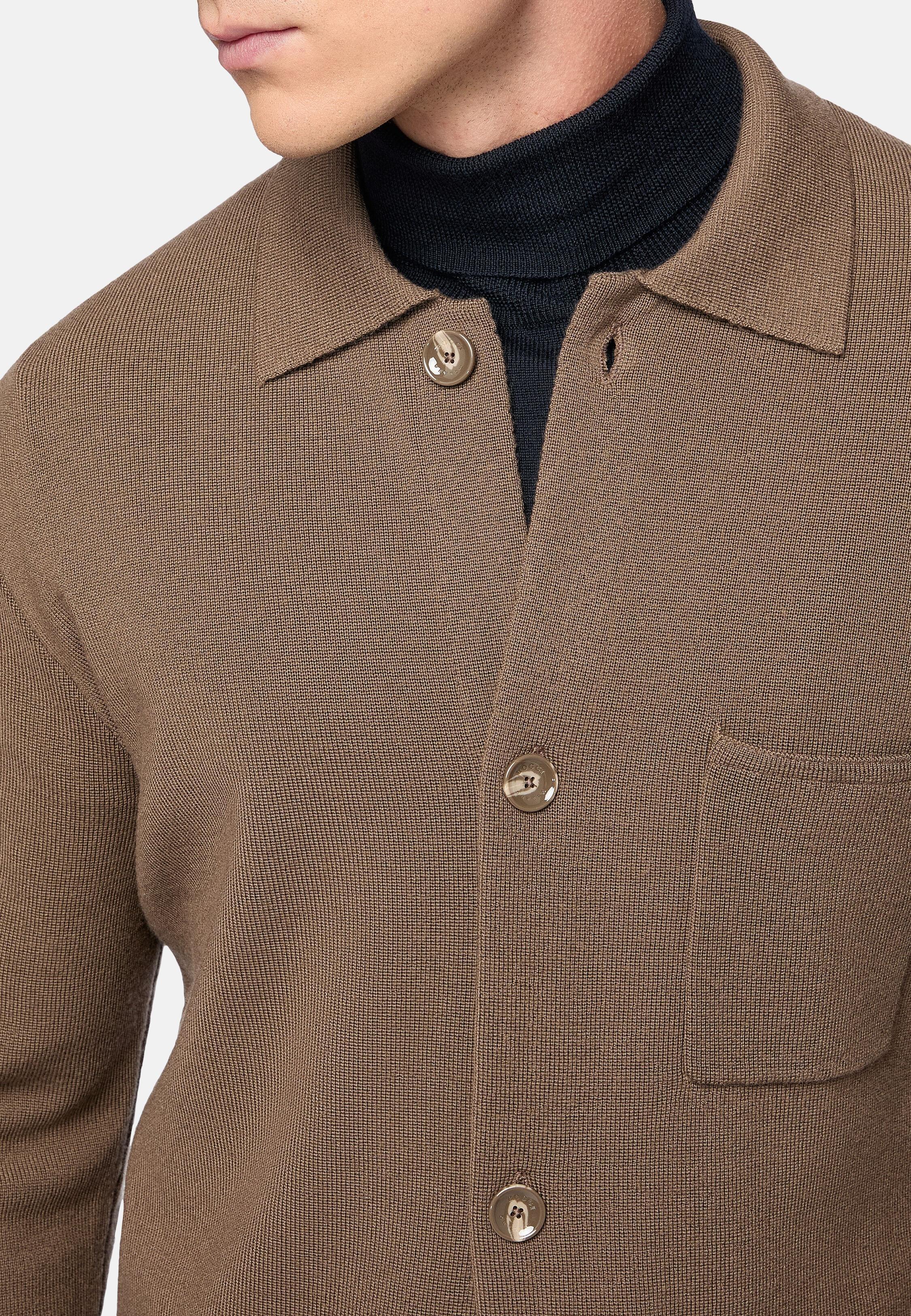 Oversize Knitted Shirt, Brown, Brown, large image number 2