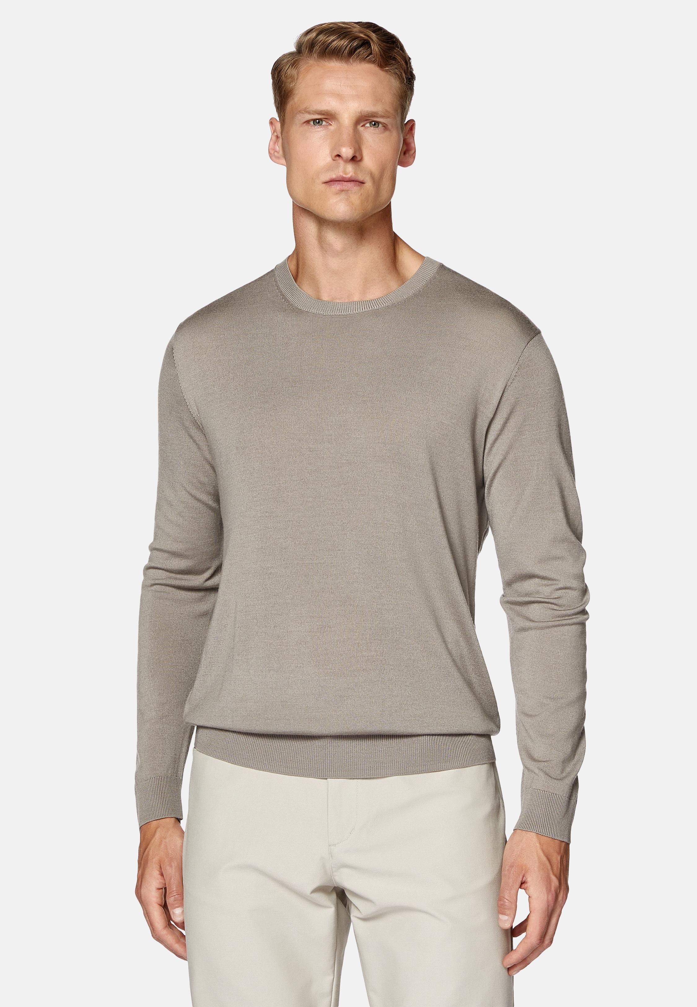 Brown Crew Neck Wool Jumper, , large image number 0
