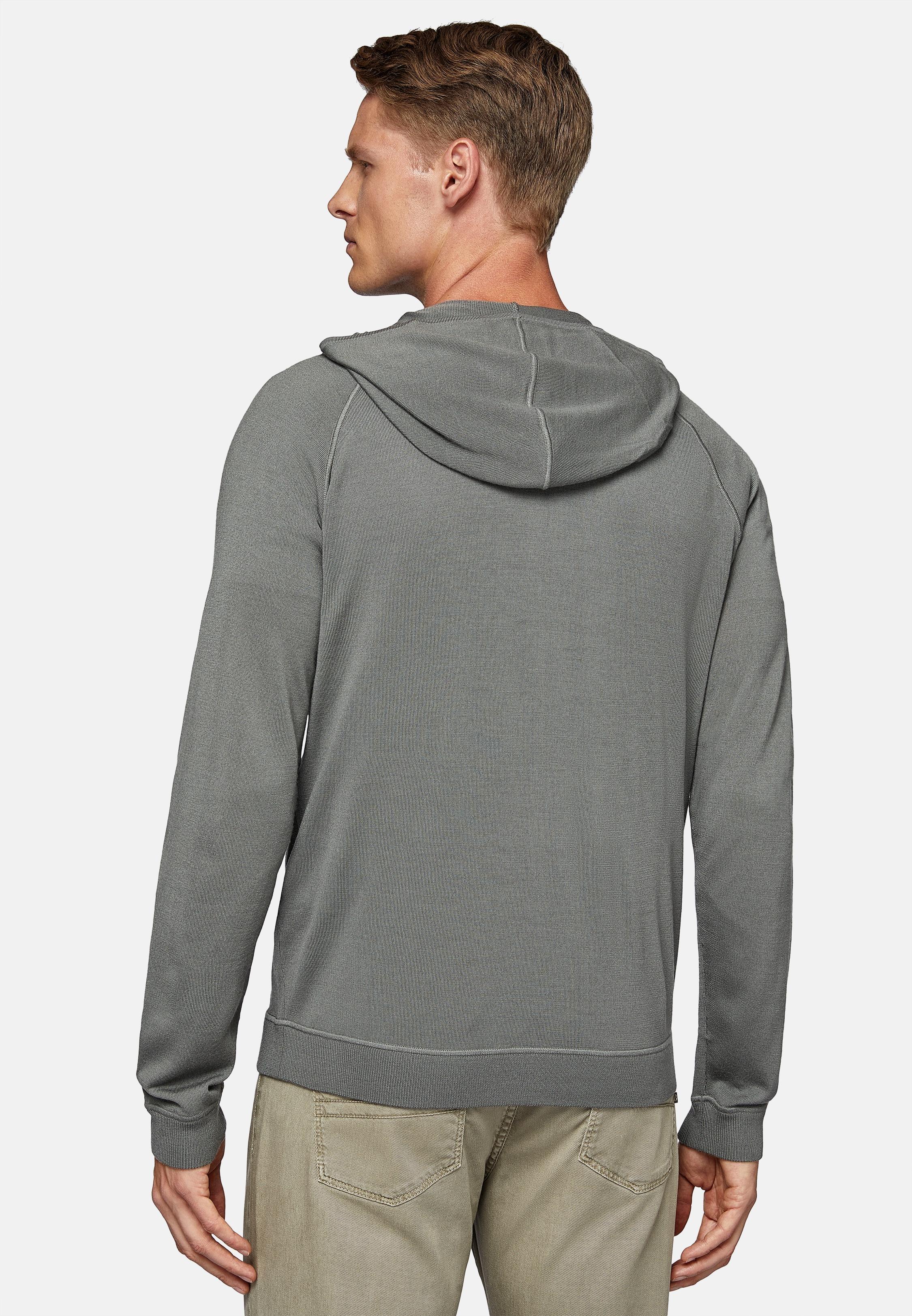 Green Merino Wool Full Zip Hoodie, , large image number 2