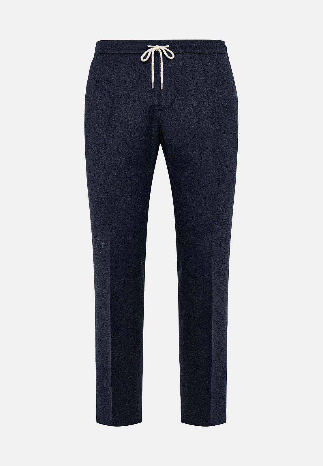 Navy City Trousers In Flannel, , large image number 2
