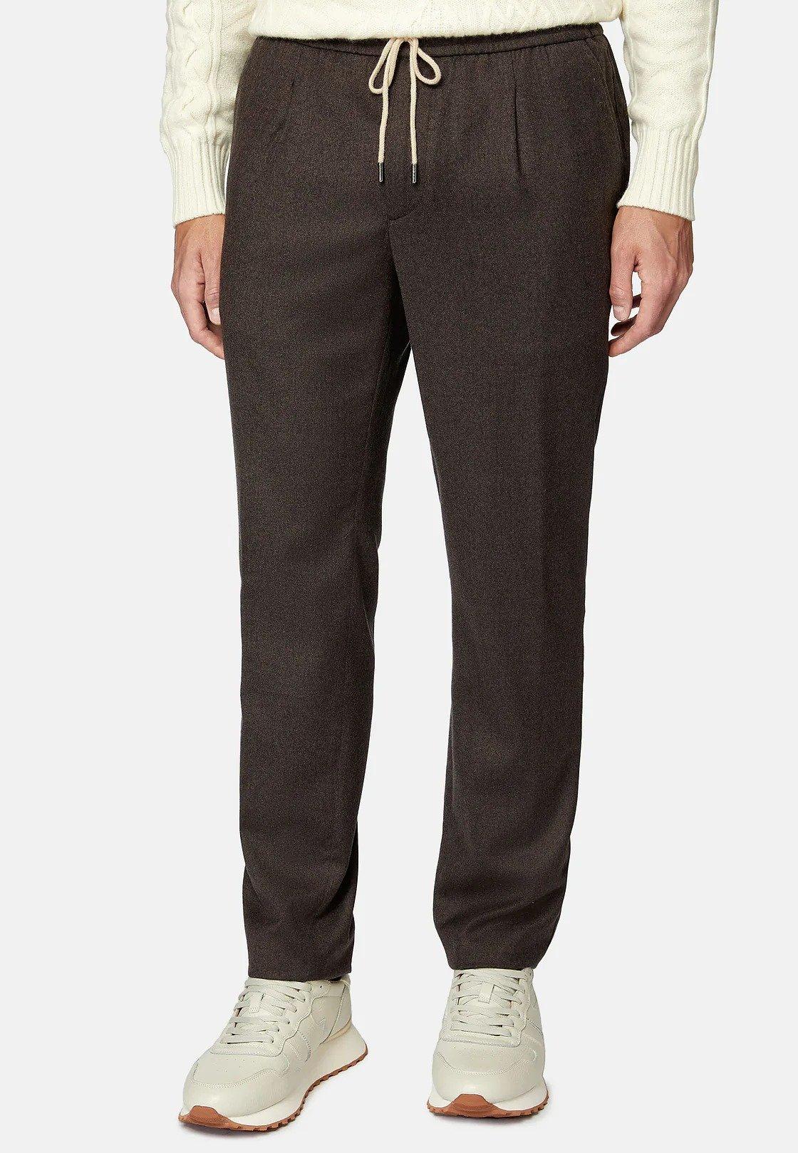 Brown City Trousers In Flannel, , large image number 2