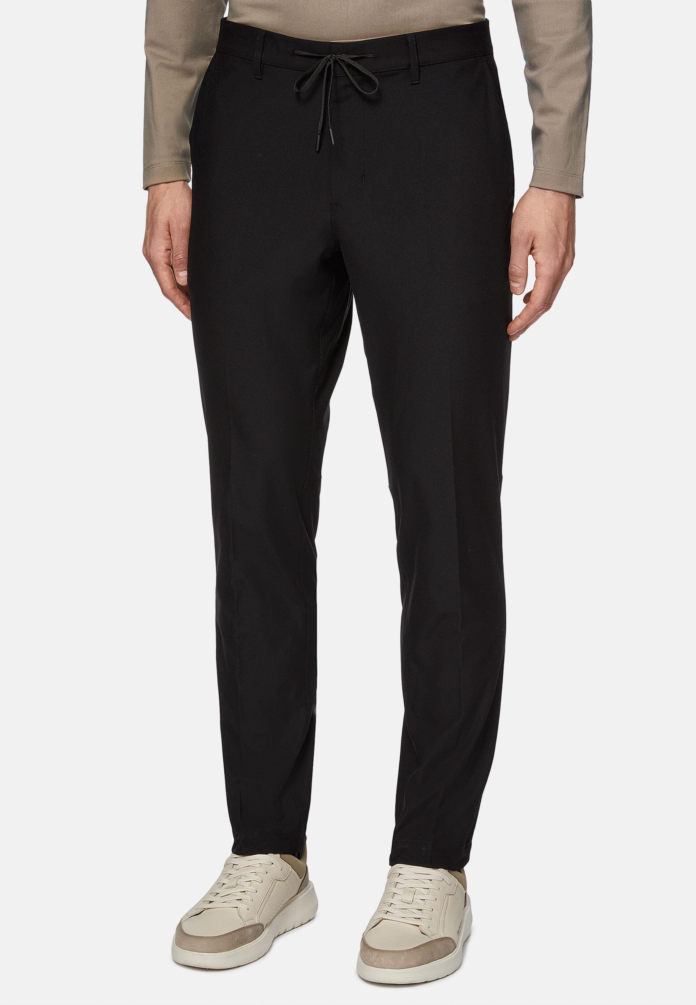 Black Ergonomic Trousers In Warp-Knitted Nylon B Tech, Black, large image number 2