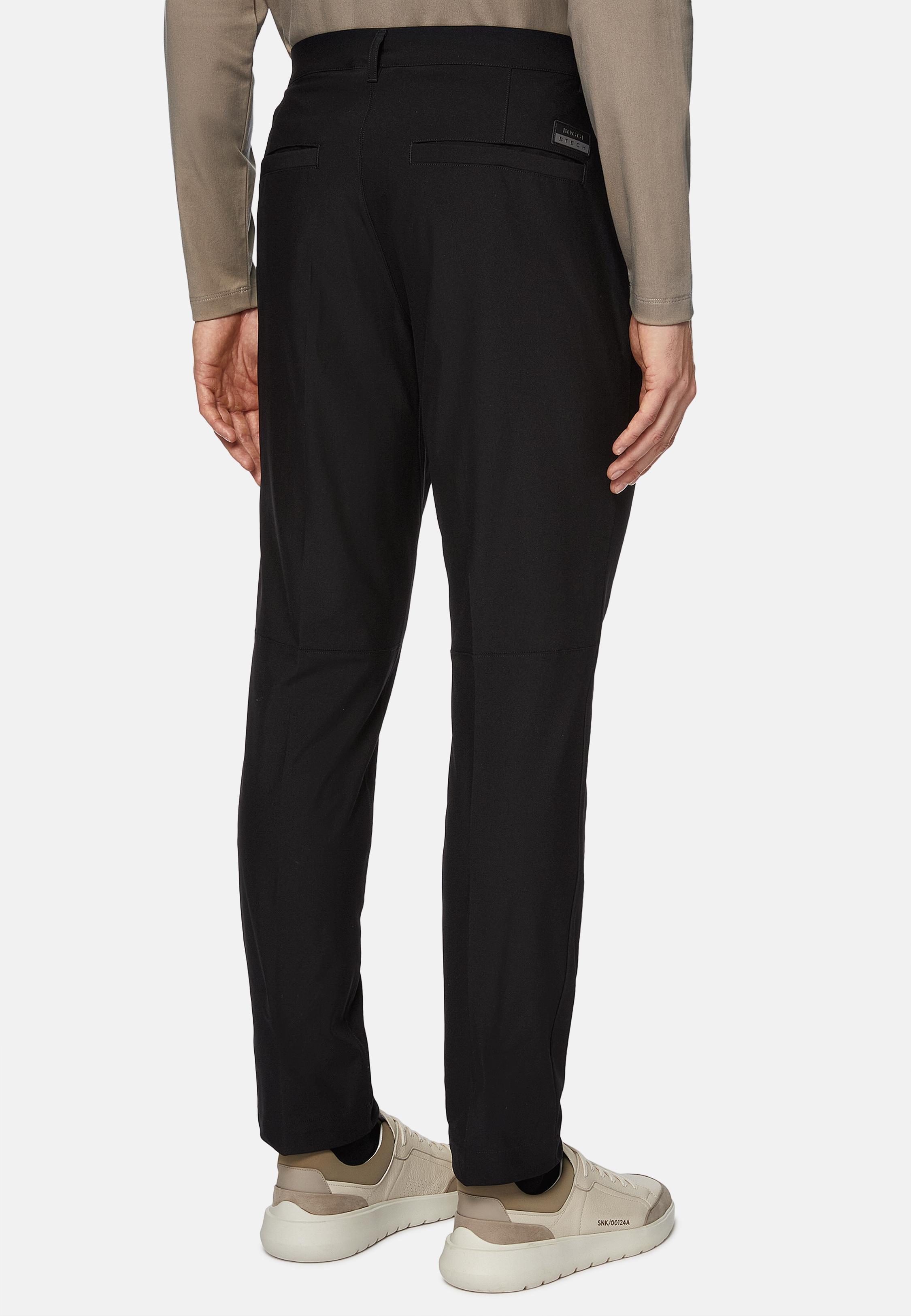 Black Ergonomic Trousers In Warp-Knitted Nylon B Tech, Black, large image number 7