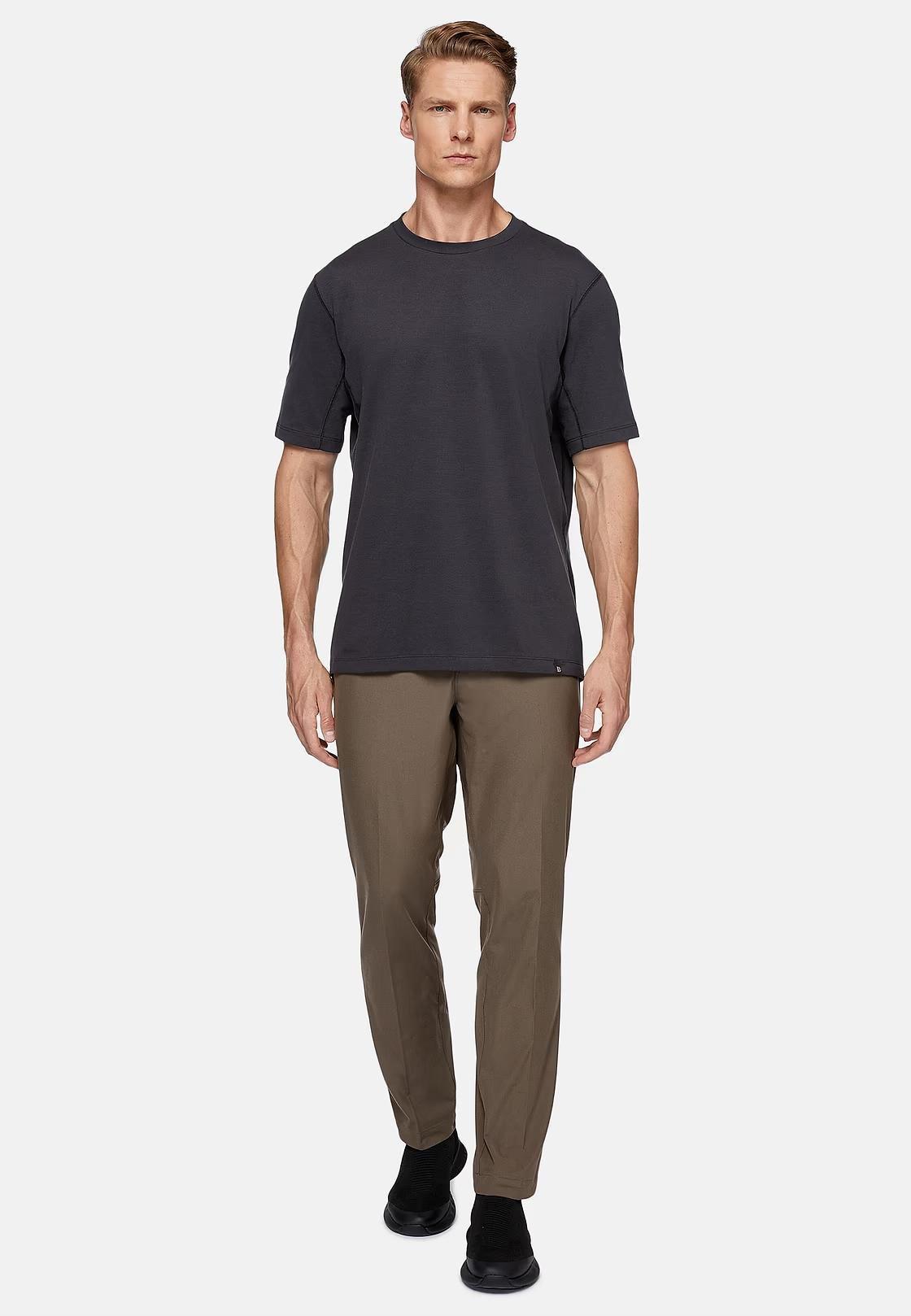 Brown Ergonomic Trousers In Warp-Knitted Nylon B Tech, 3901_TAUP, large image number 0