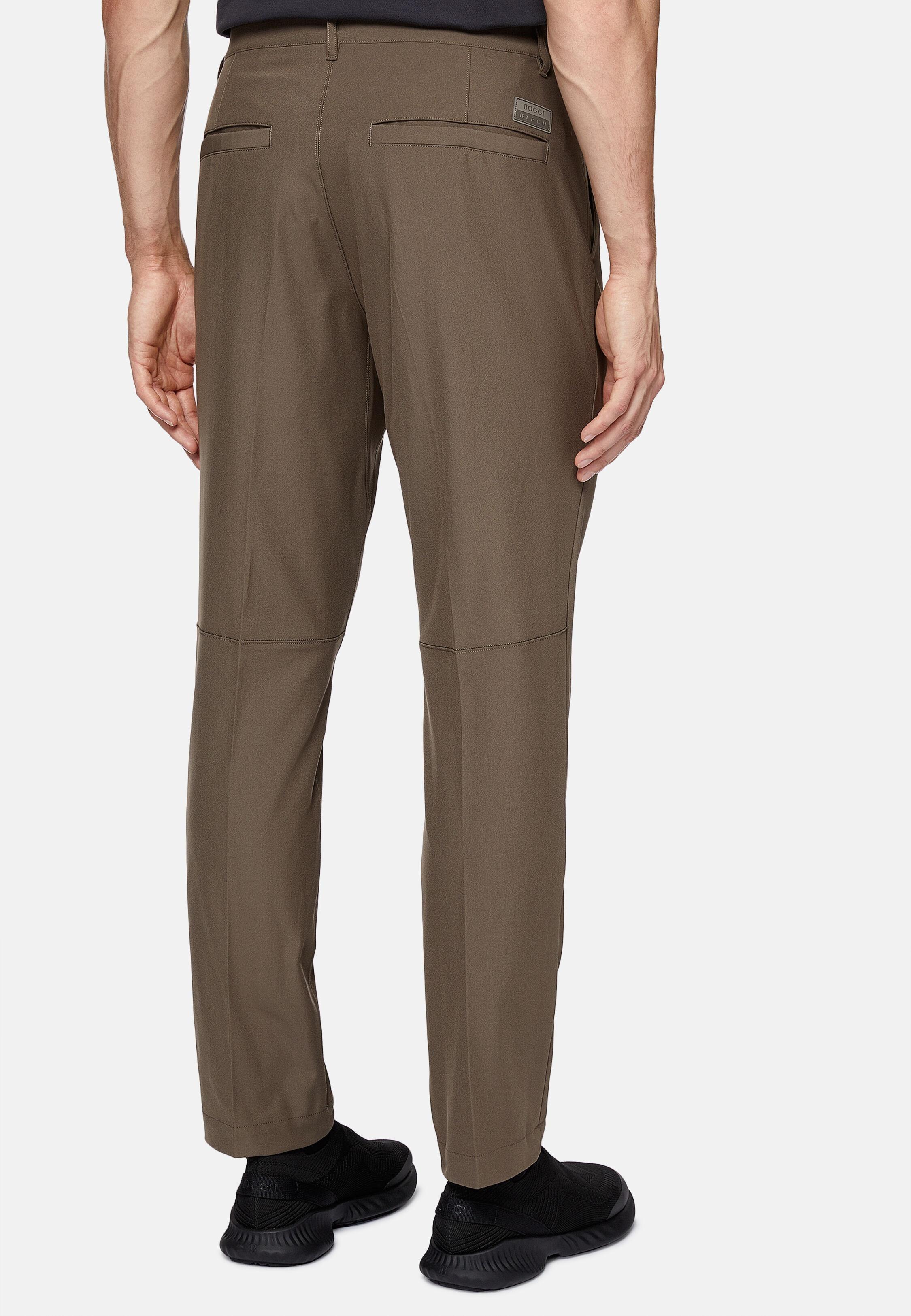 Brown Ergonomic Trousers In Warp-Knitted Nylon B Tech, 3901_TAUP, large image number 8