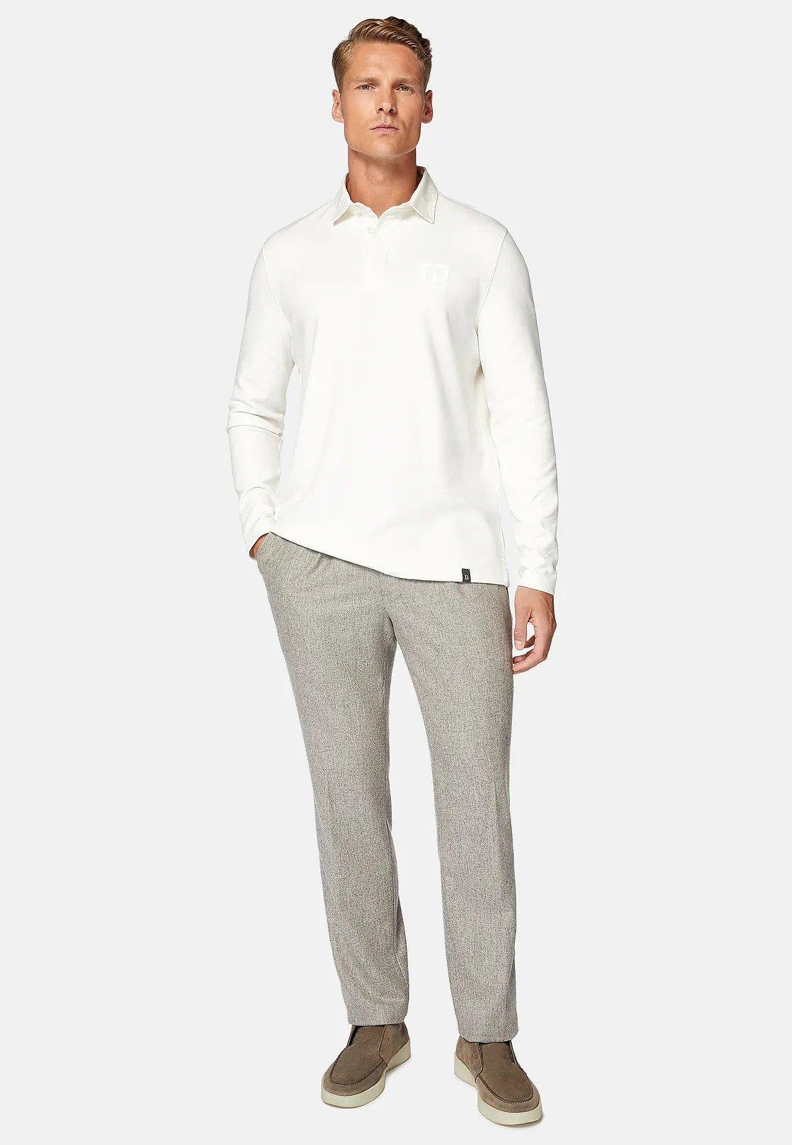 Beige Plain Trousers, , large image number 0