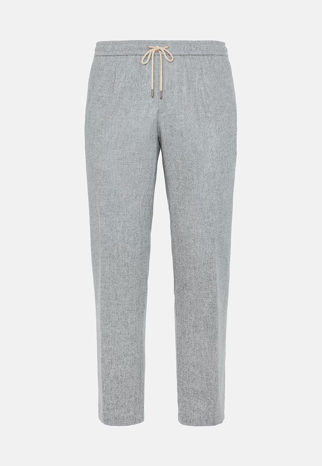 Grey Textured Casual Trousers, , large image number 4