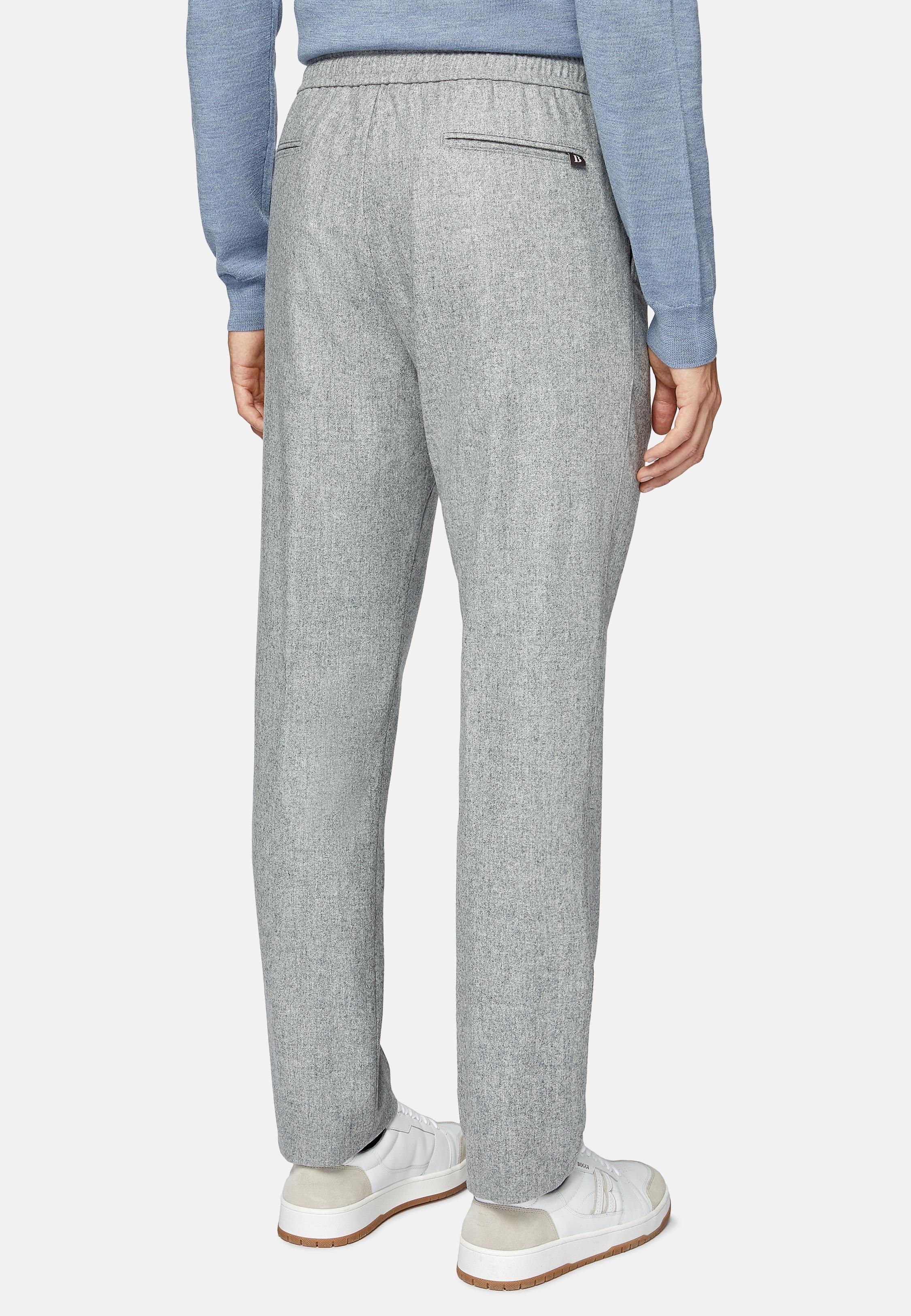 Grey Textured Casual Trousers, , large image number 5