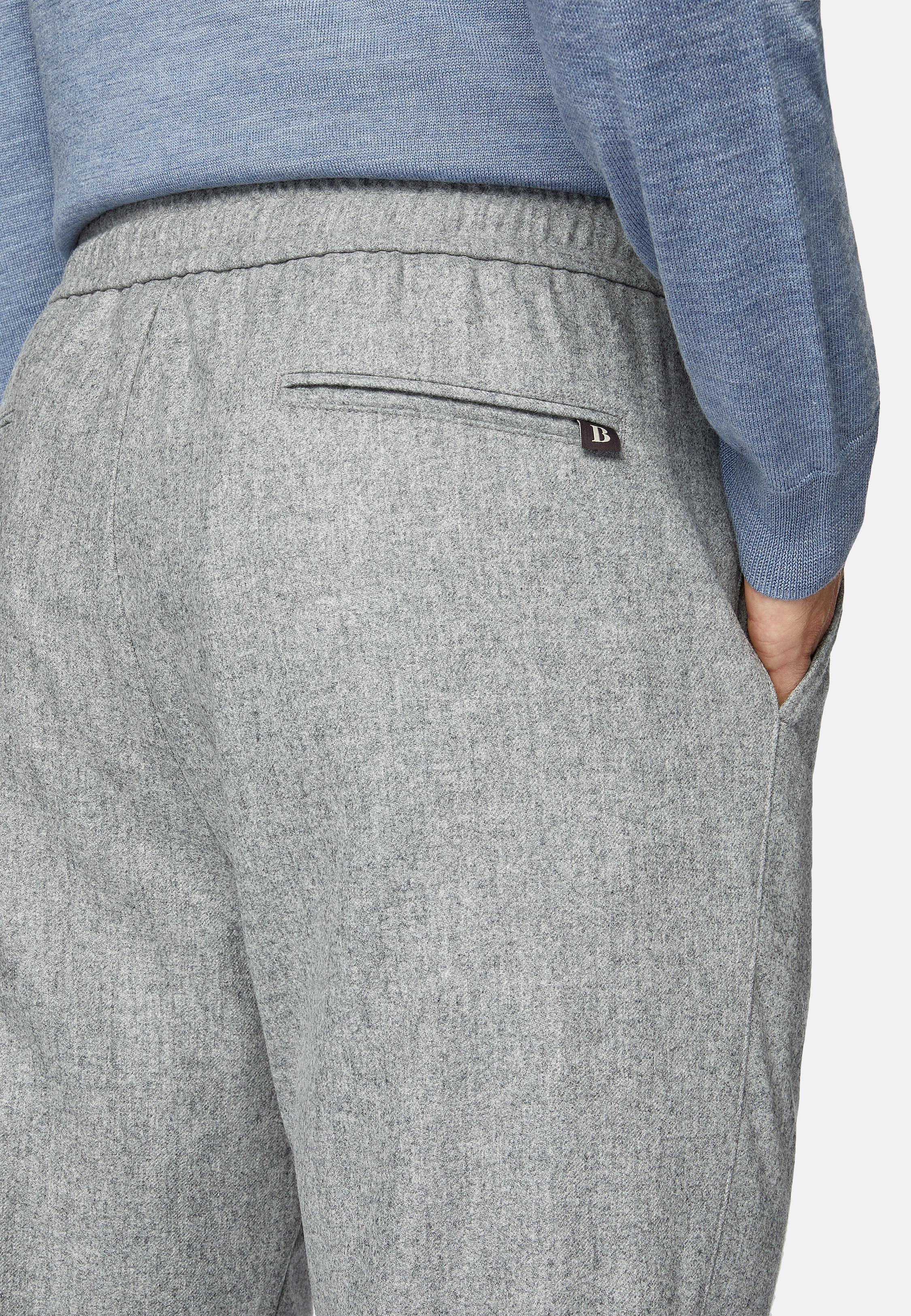 Grey Textured Casual Trousers, , large image number 6