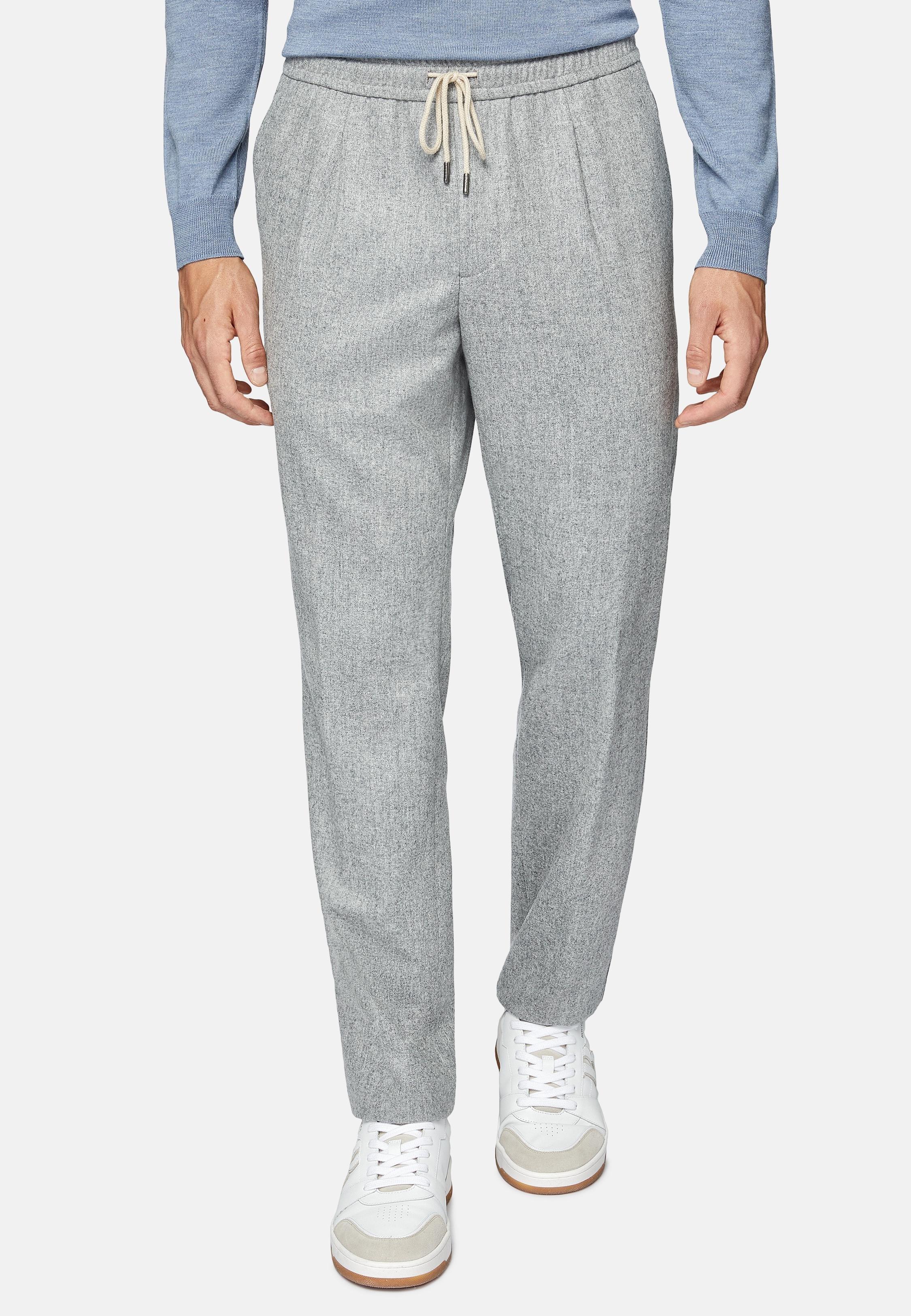 Grey Textured Casual Trousers, Grey, large image number 7