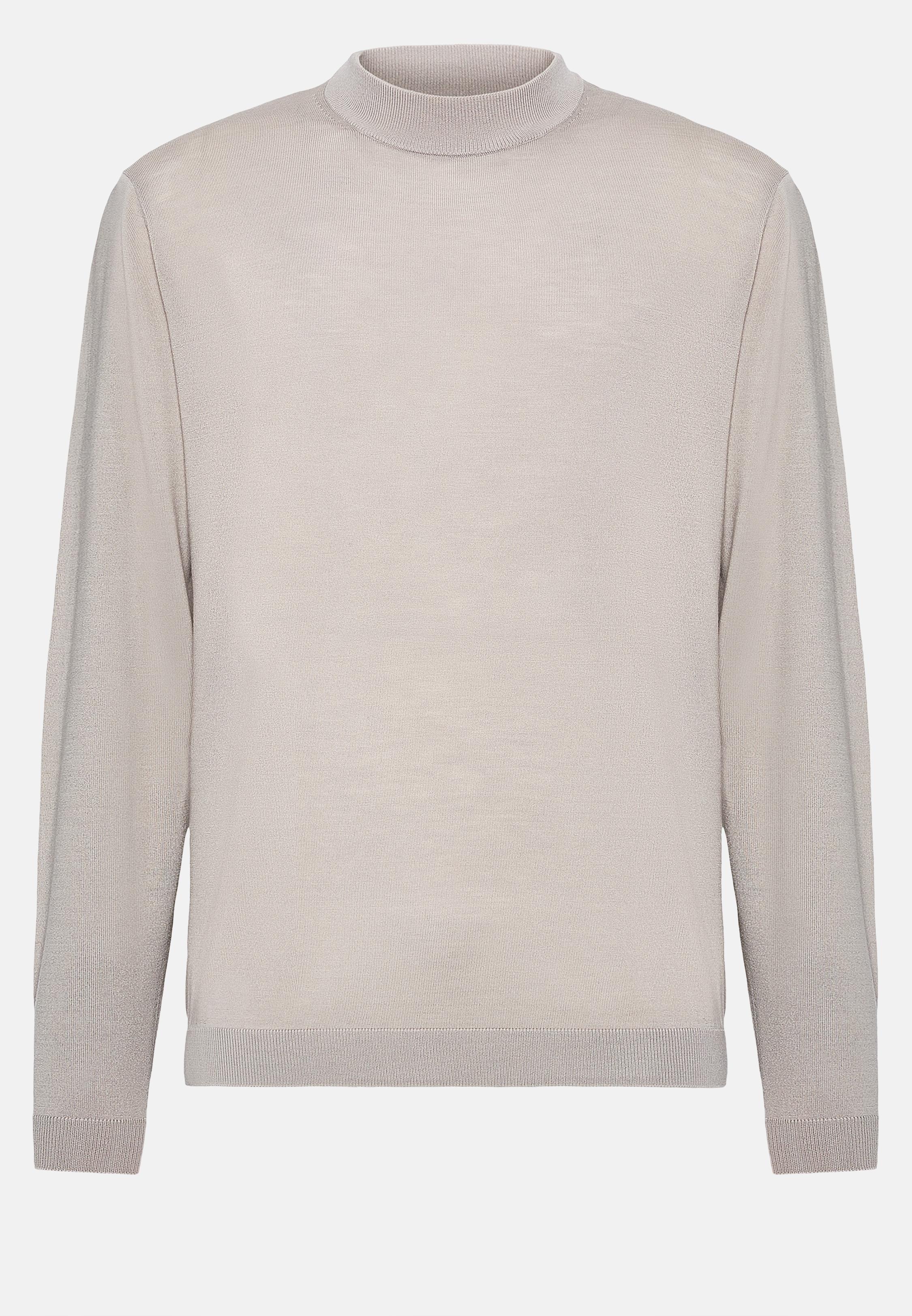 Beige Mock Polo Neck Jumper, 3901_SAND, large image number 3