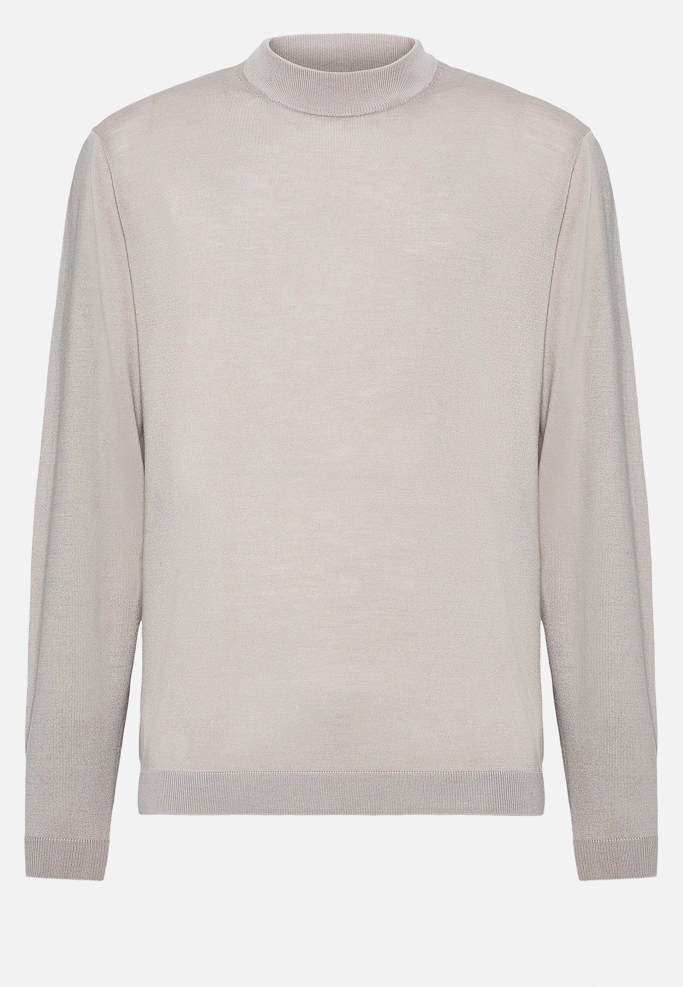 Beige Mock Polo Neck Jumper, 3901_SAND, large image number 5