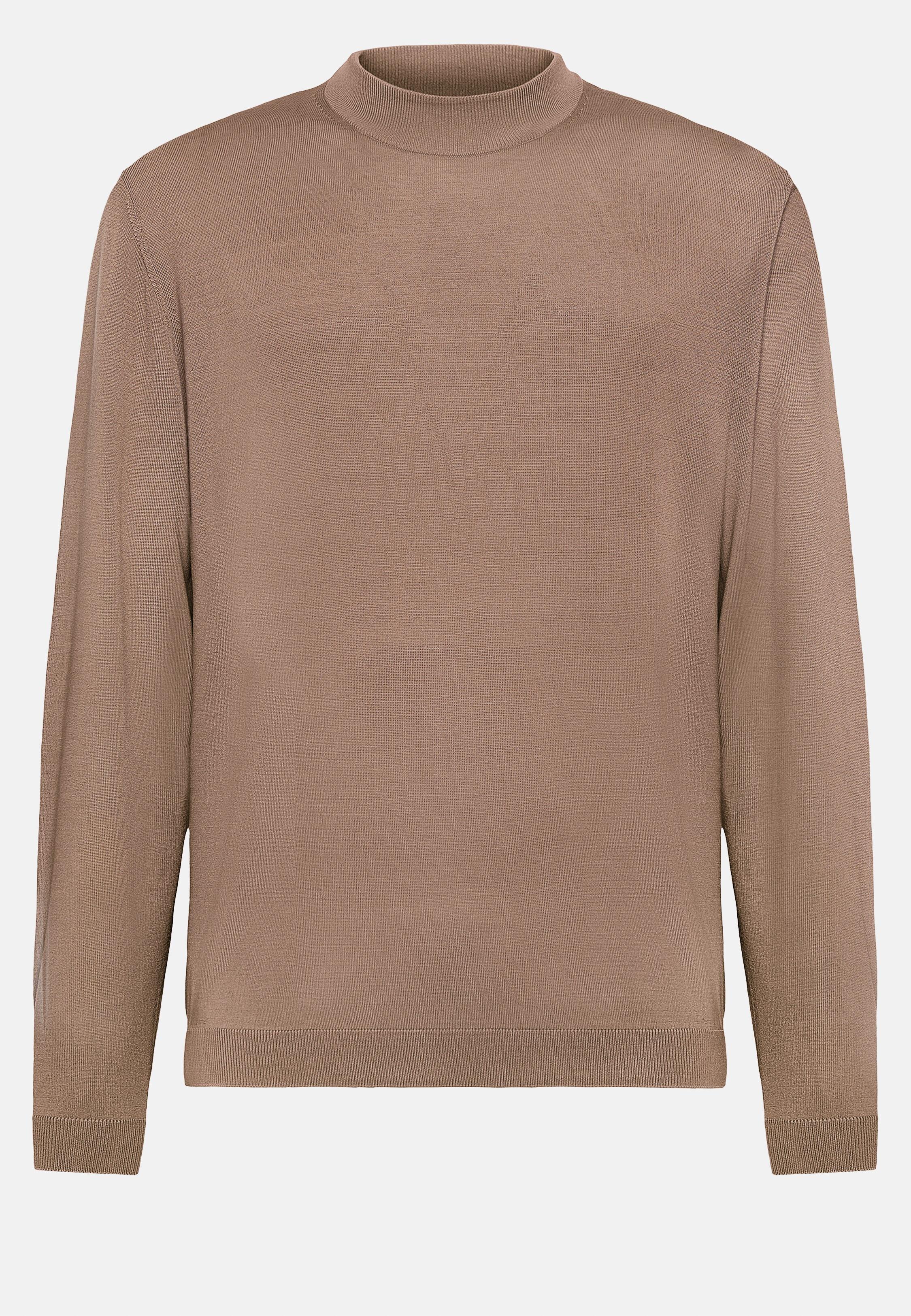 Mock Polo Neck Jumper, Brown, Brown, large image number 5
