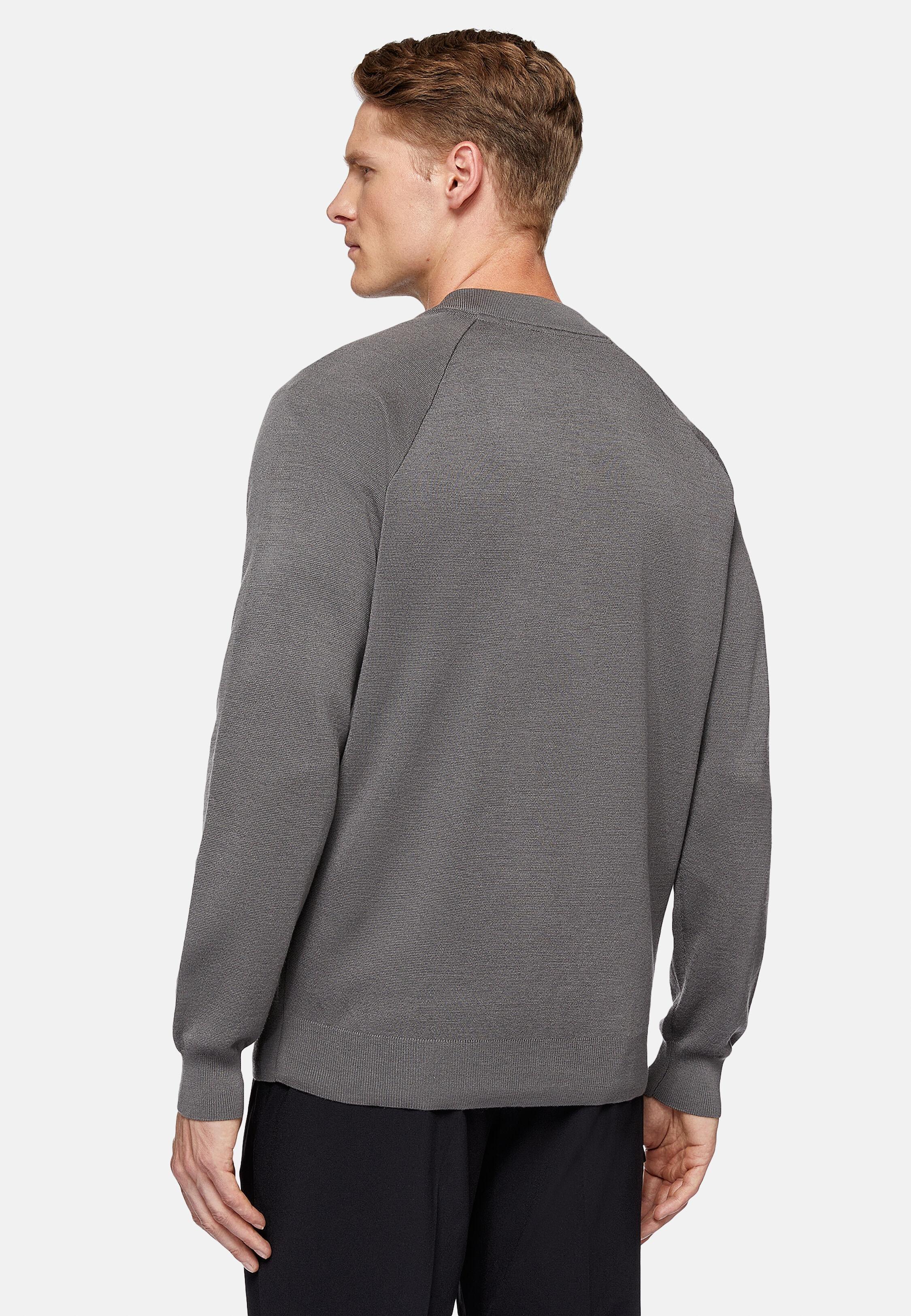 Bomber Jacket in Merino Wool Tech, Dark Grey, Dark Grey, large image number 2