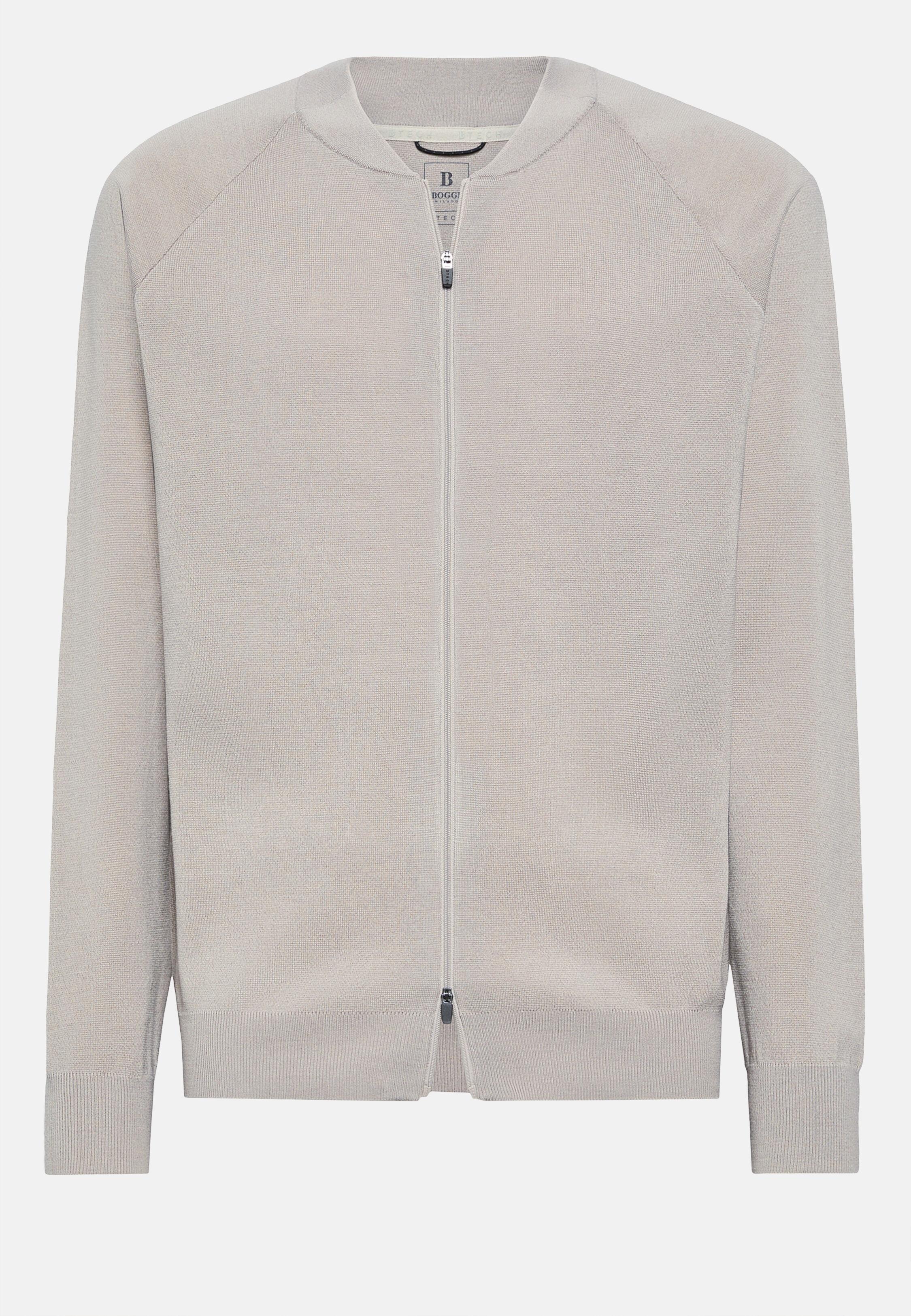 Bomber Jacket in Merino Wool Tech, Sand, Sand, large image number 4
