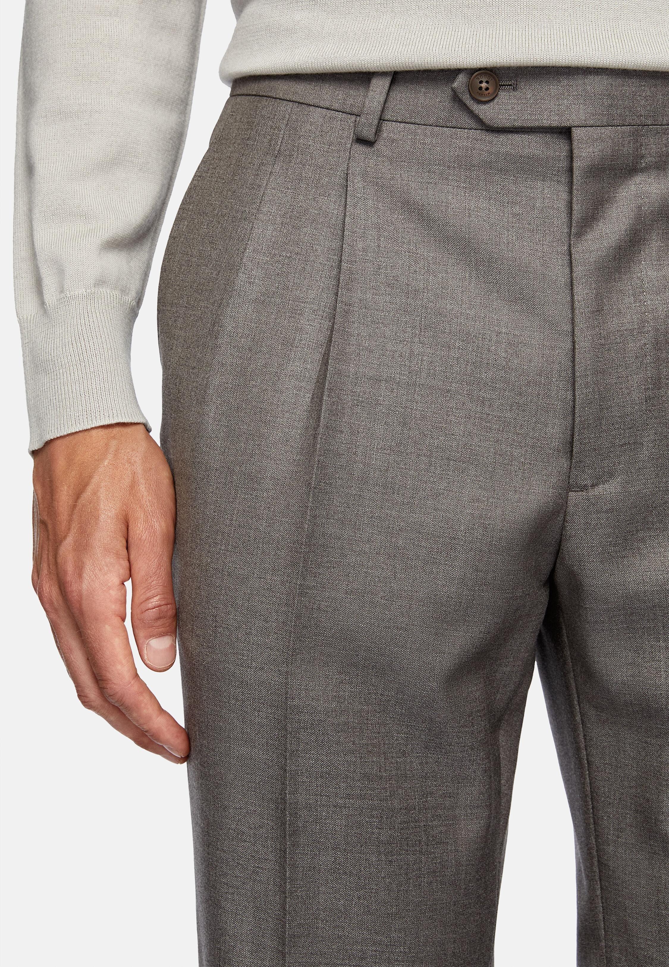 Brown Double-Breasted Wool Suit, Taupe, large image number 3