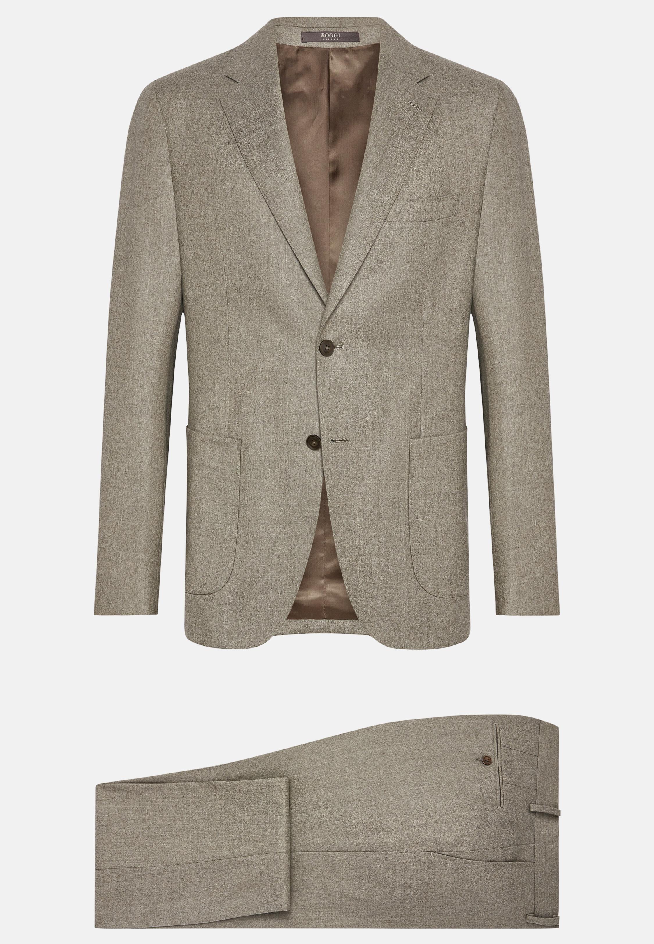 BROWN Dove Grey Pure Wool Suit, , large image number 8