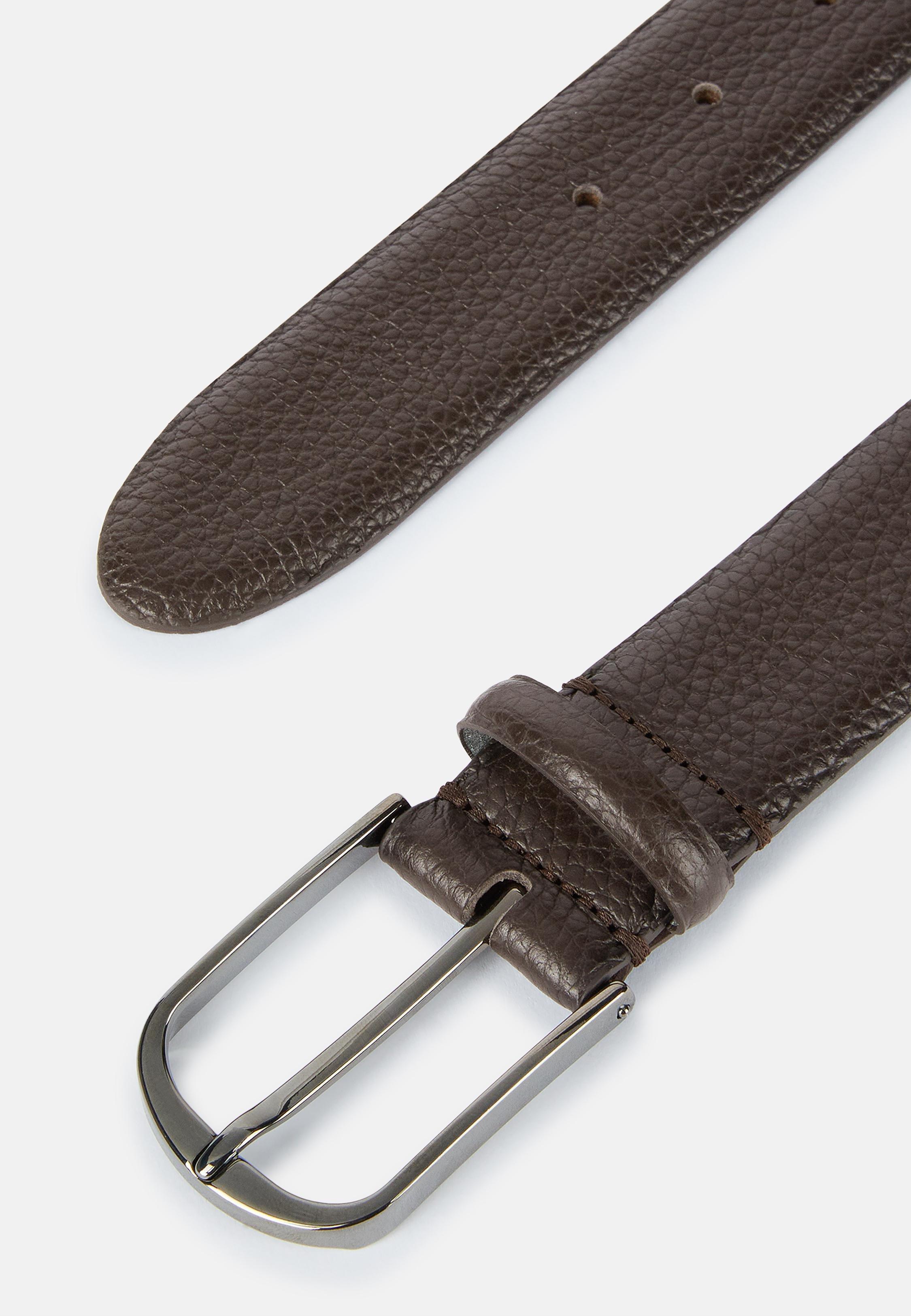 Brown Tumbled Leather Belt, , large image number 0