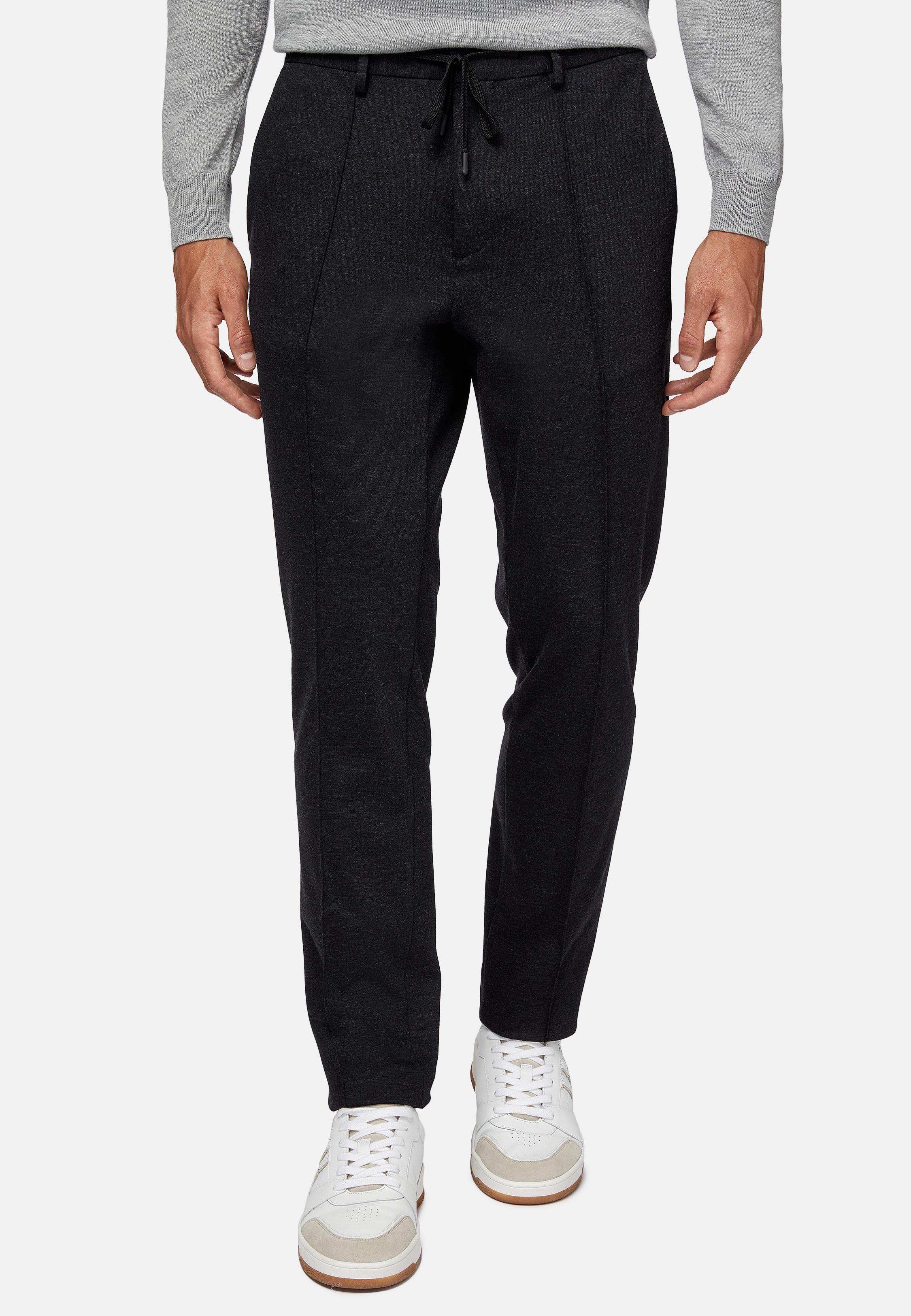 Blue Trousers In A Stretch Viscose And Nylon Blend, , large image number 1