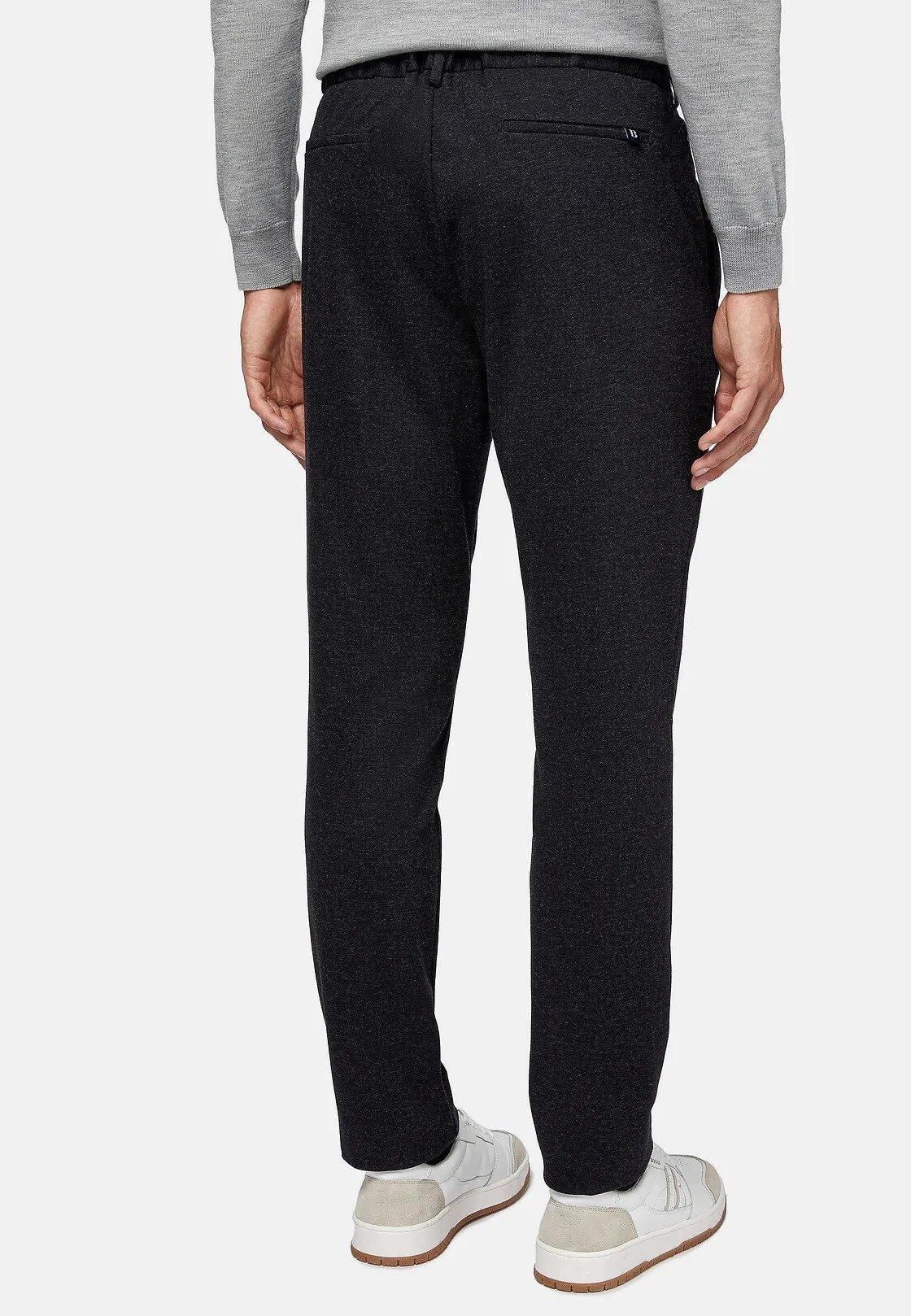 Blue Textured Casual Trousers, 3901_NAVY, large image number 2