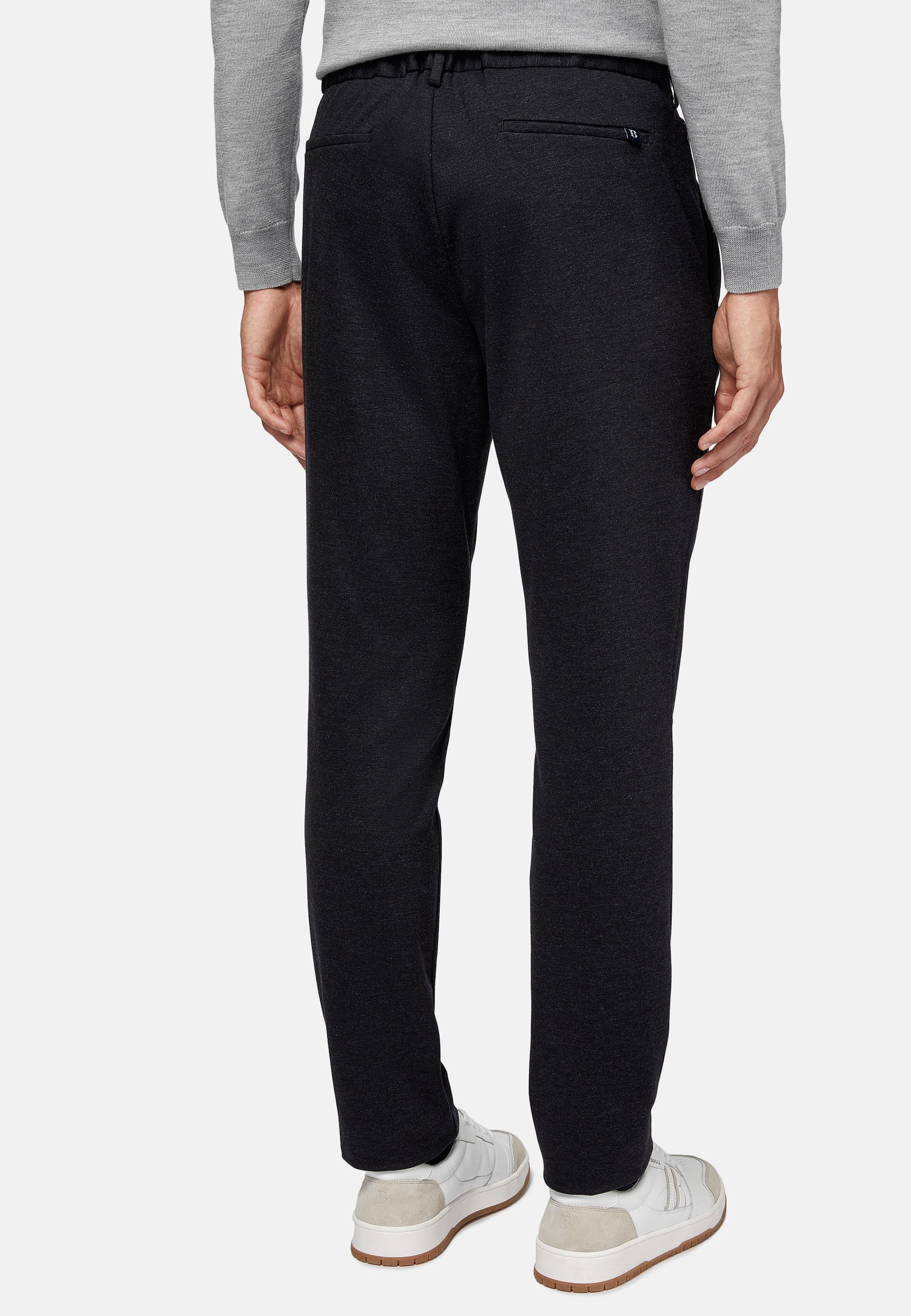 Blue Trousers In A Stretch Viscose And Nylon Blend, , large image number 5