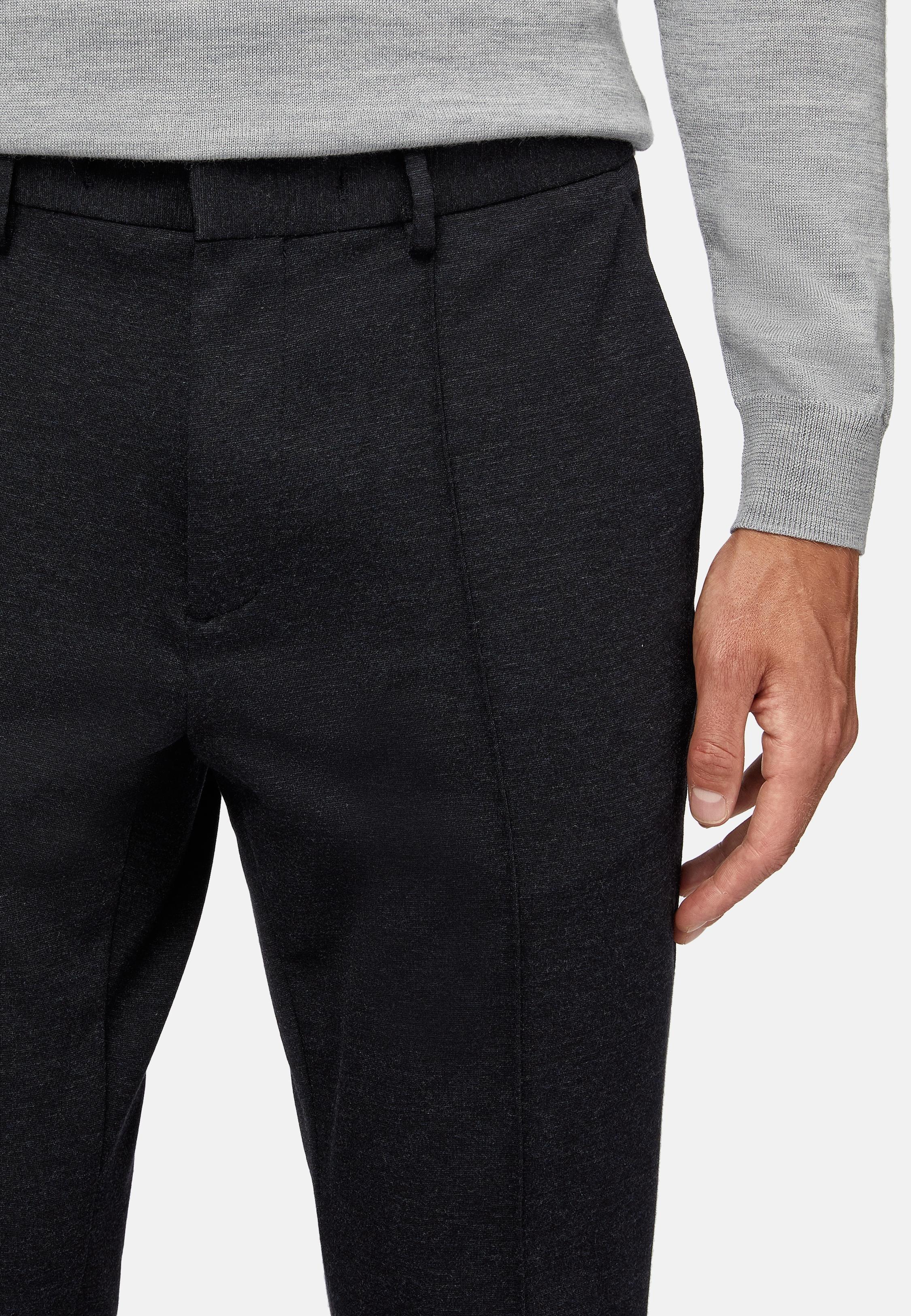 Blue Trousers In A Stretch Viscose And Nylon Blend, , large image number 6