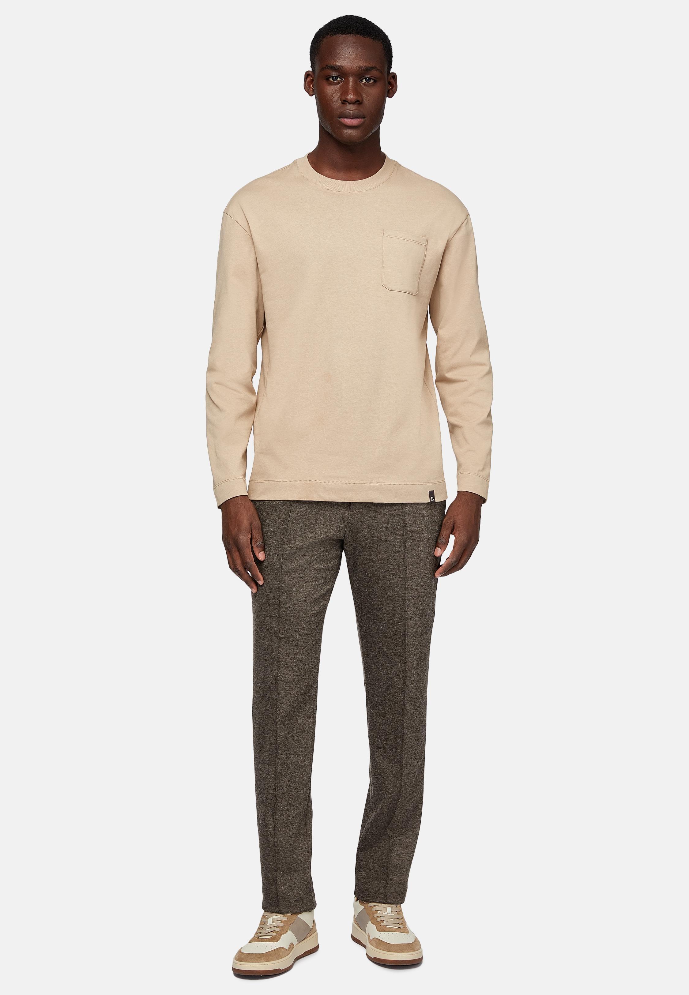 Brown Roberto Stretch Trousers, , large image number 1