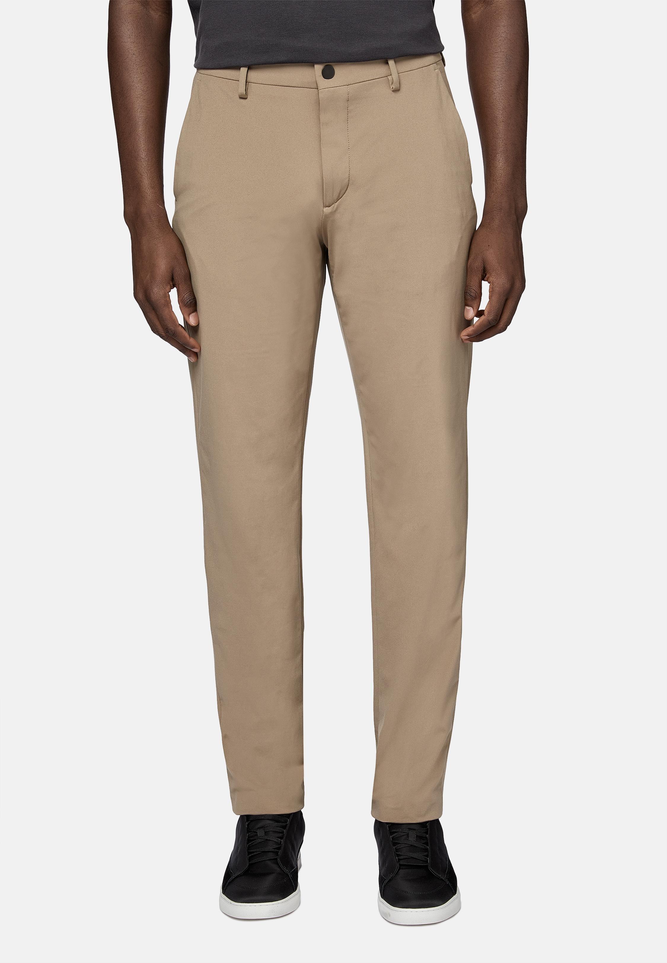 Beige B-Tech Stretch Nylon Trousers, , large image number 1