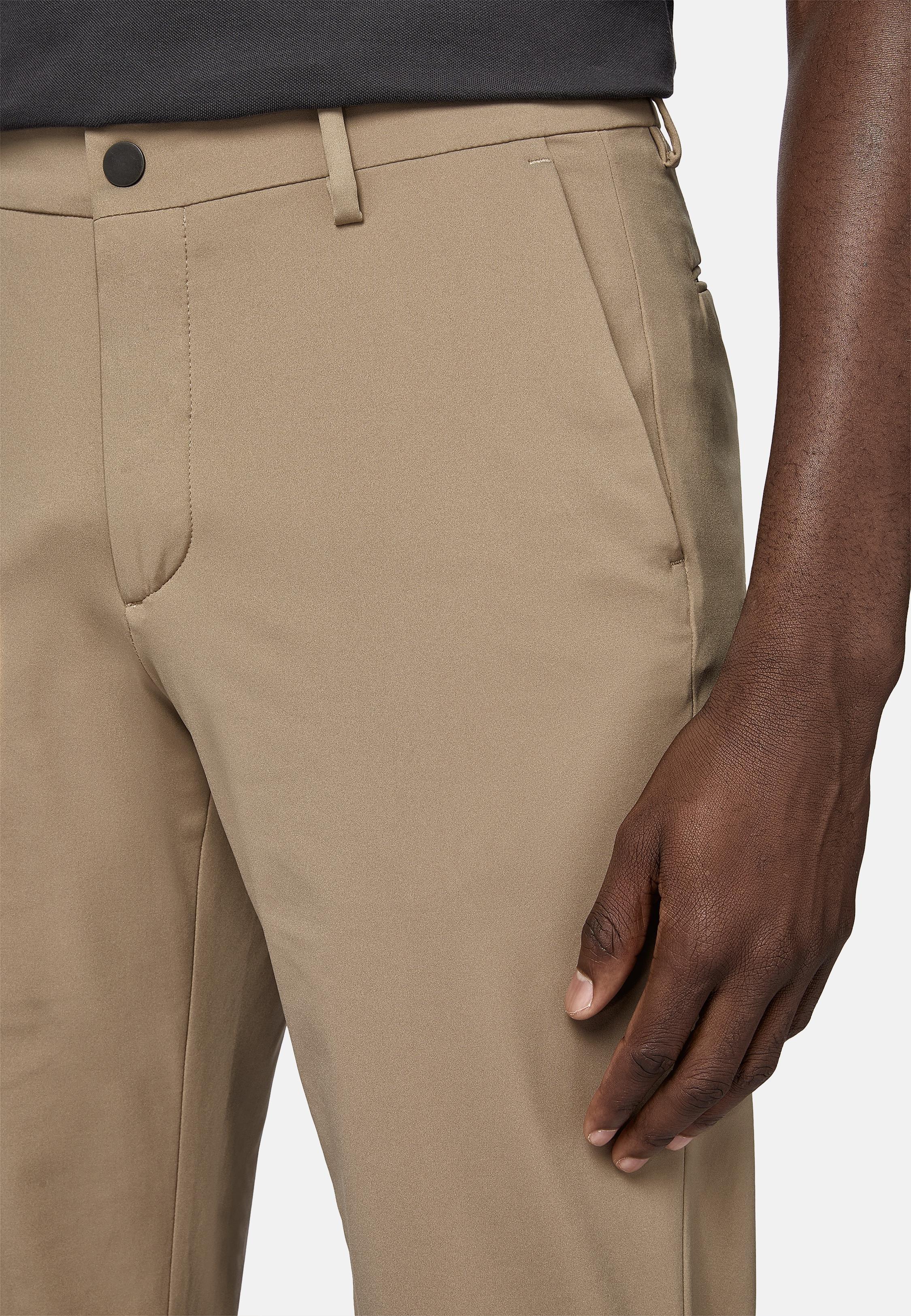 Beige B-Tech Stretch Nylon Trousers, , large image number 3