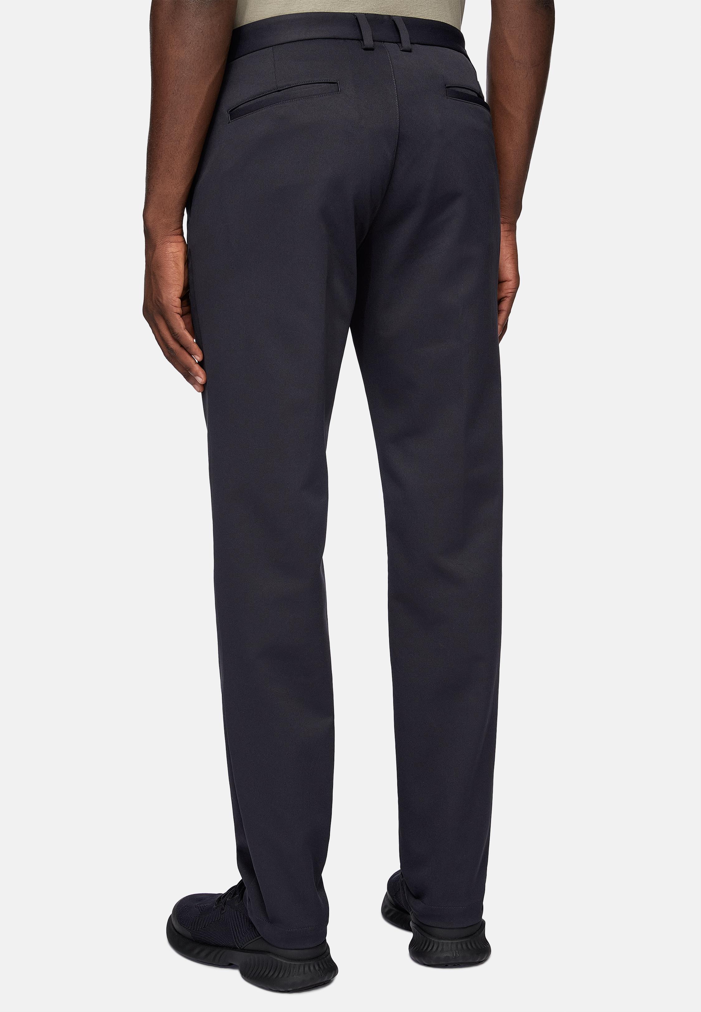 Navy Textured Casual Trousers, , large image number 5