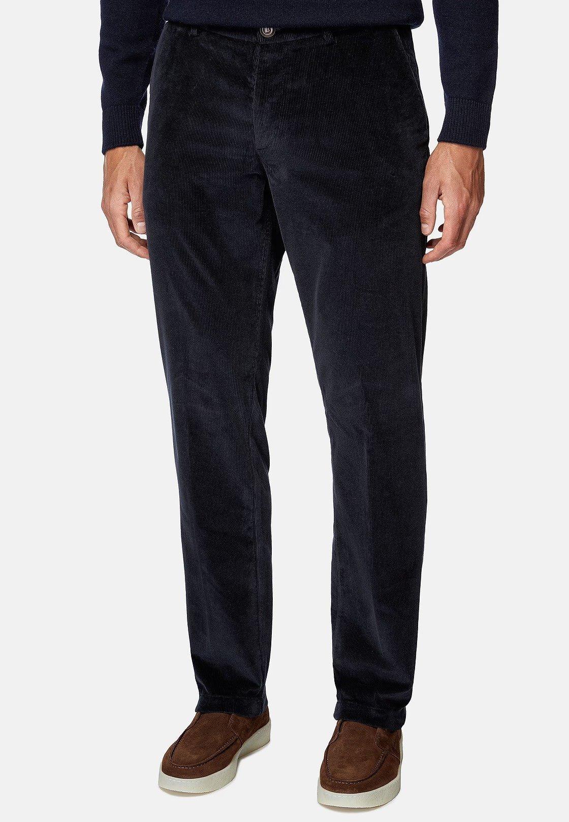 Navy Textured Casual Trousers, , large image number 0