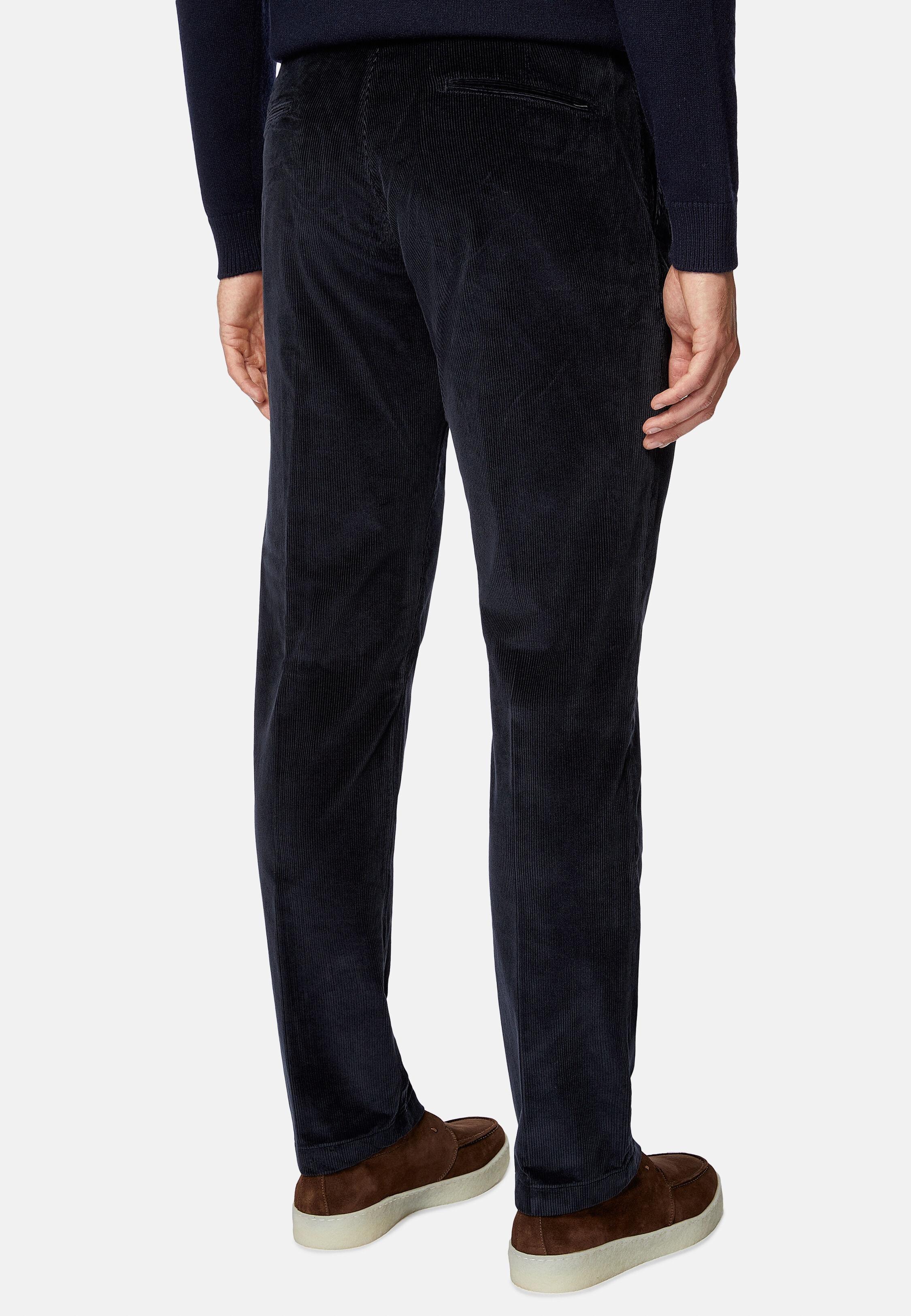 Navy Textured Casual Trousers, Navy blue, large image number 5