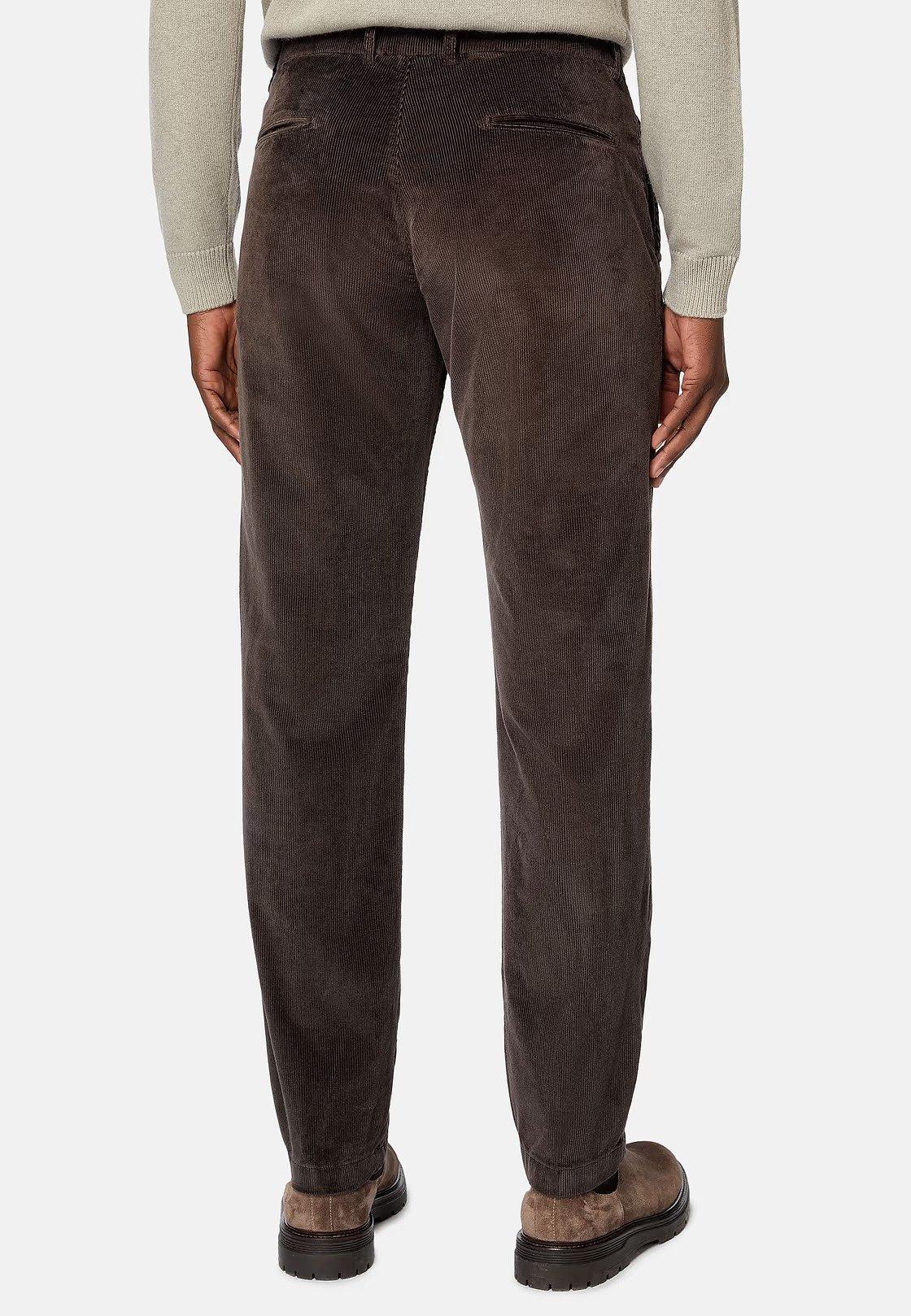 Brown Textured Casual Trousers, , large image number 2