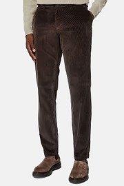 Brown Textured Casual Trousers, Brown, large image number 2