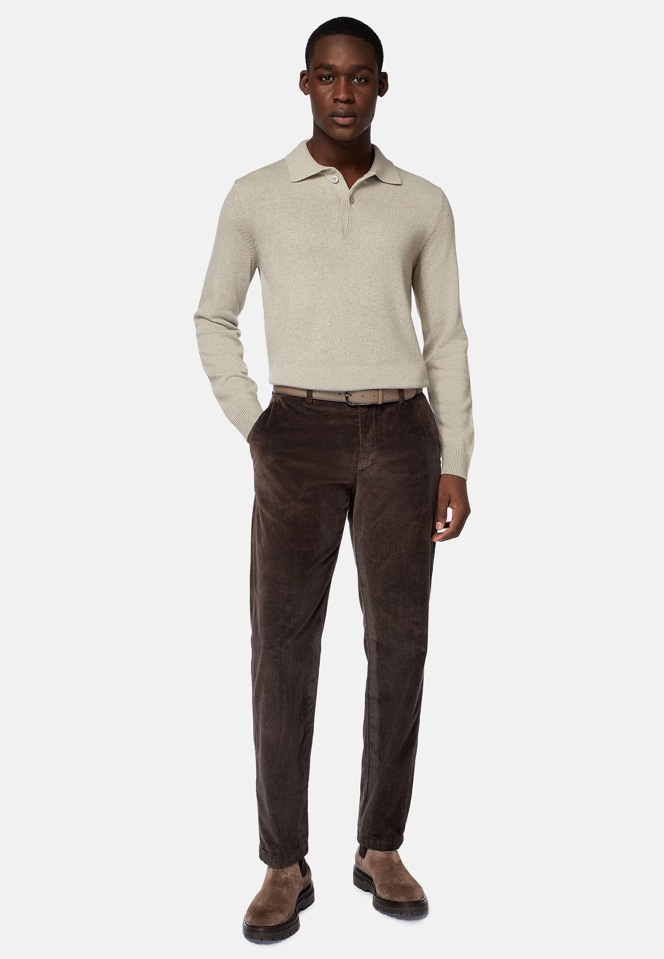 Brown Textured Casual Trousers, Brown, large image number 3