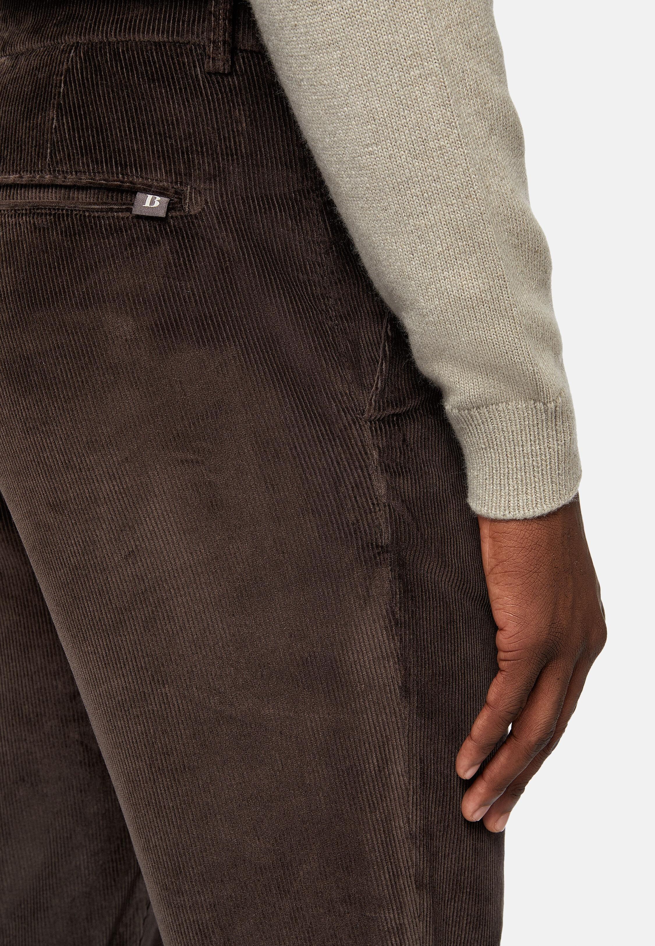 Brown Textured Casual Trousers, Brown, large image number 6