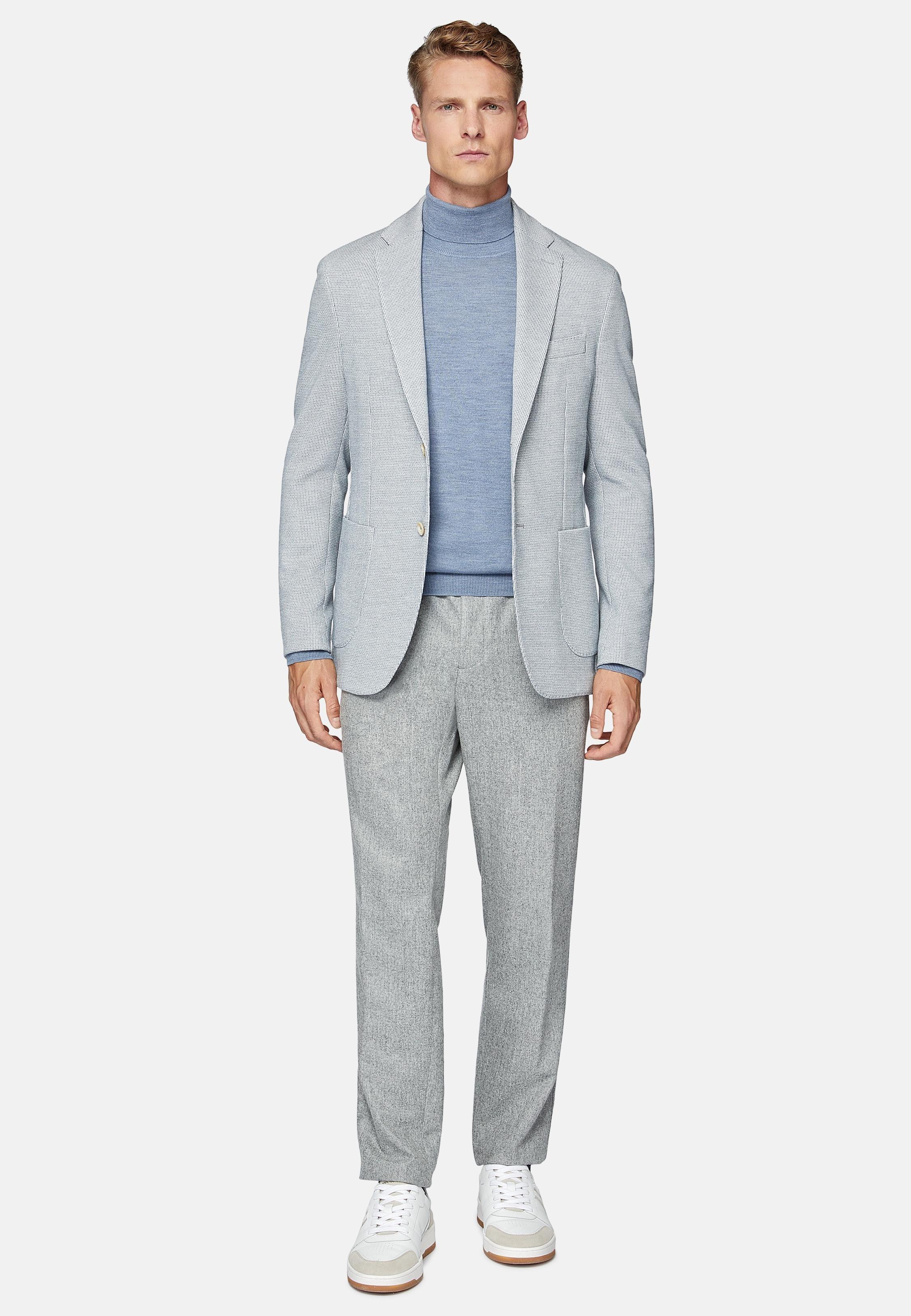 Blue Jersey Cotton Jacket, Light Blue, large image number 0