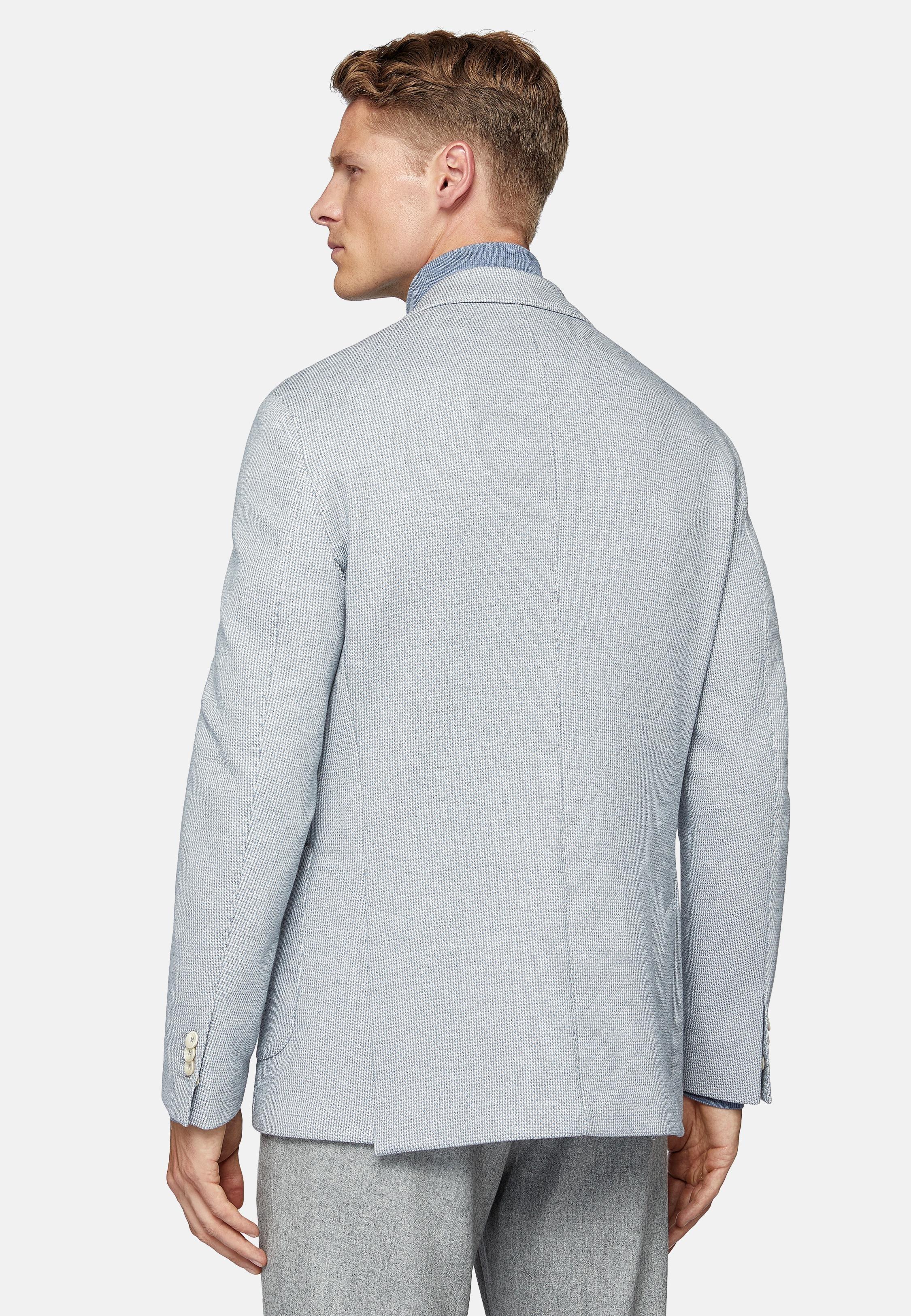Blue Jersey Cotton Jacket, Light Blue, large image number 2