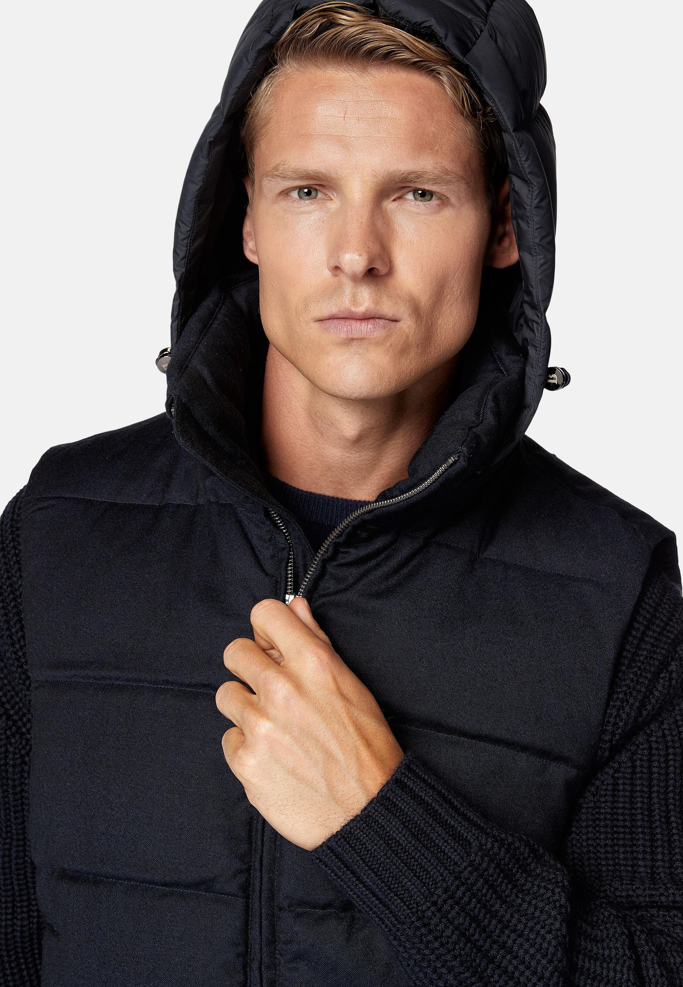 Navy Quilted Flannel Gilet, Navy blue, large image number 5