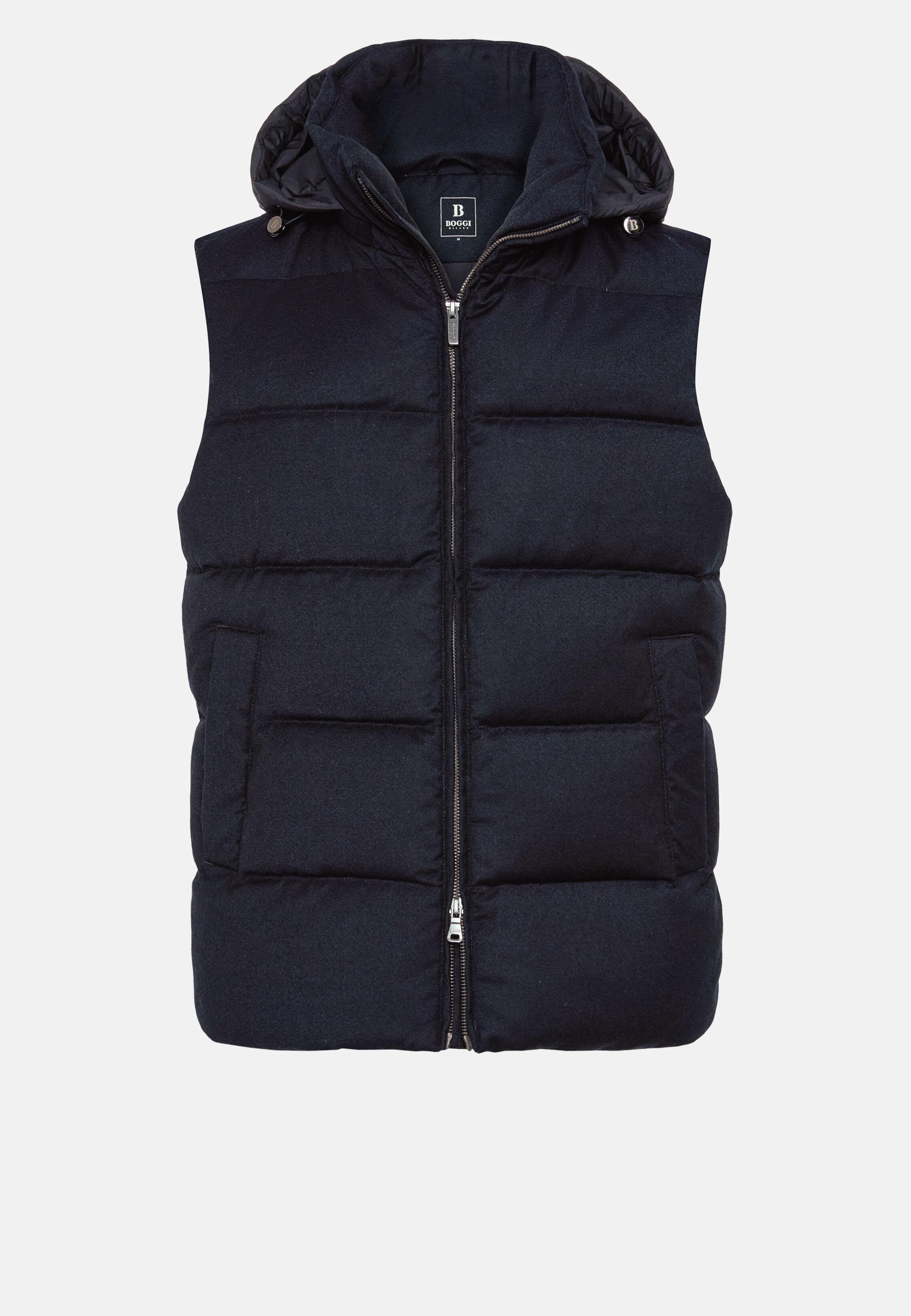 Navy Quilted Flannel Gilet, Navy blue, large image number 7