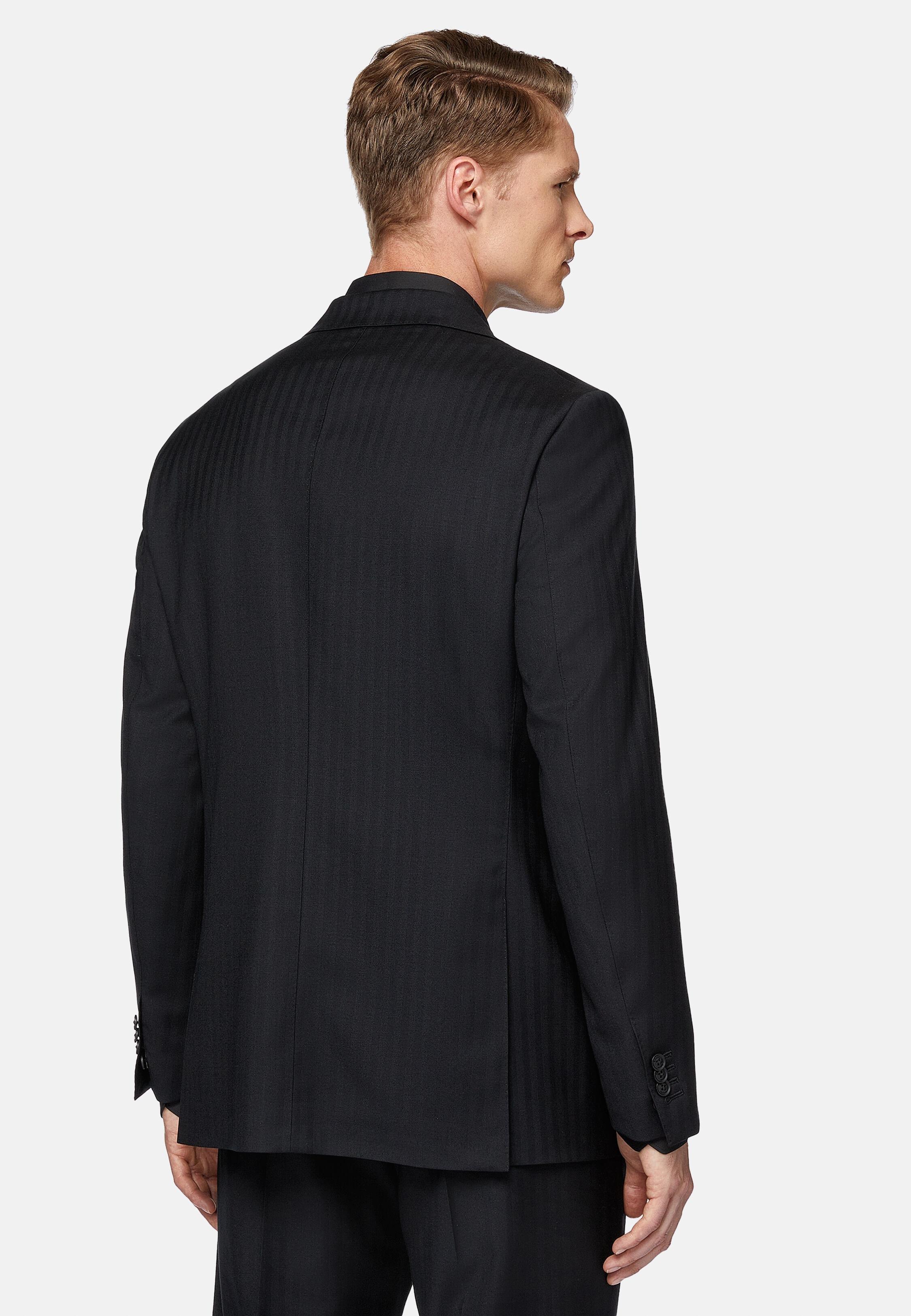 Black Striped Formal Shirt, Black, large image number 3
